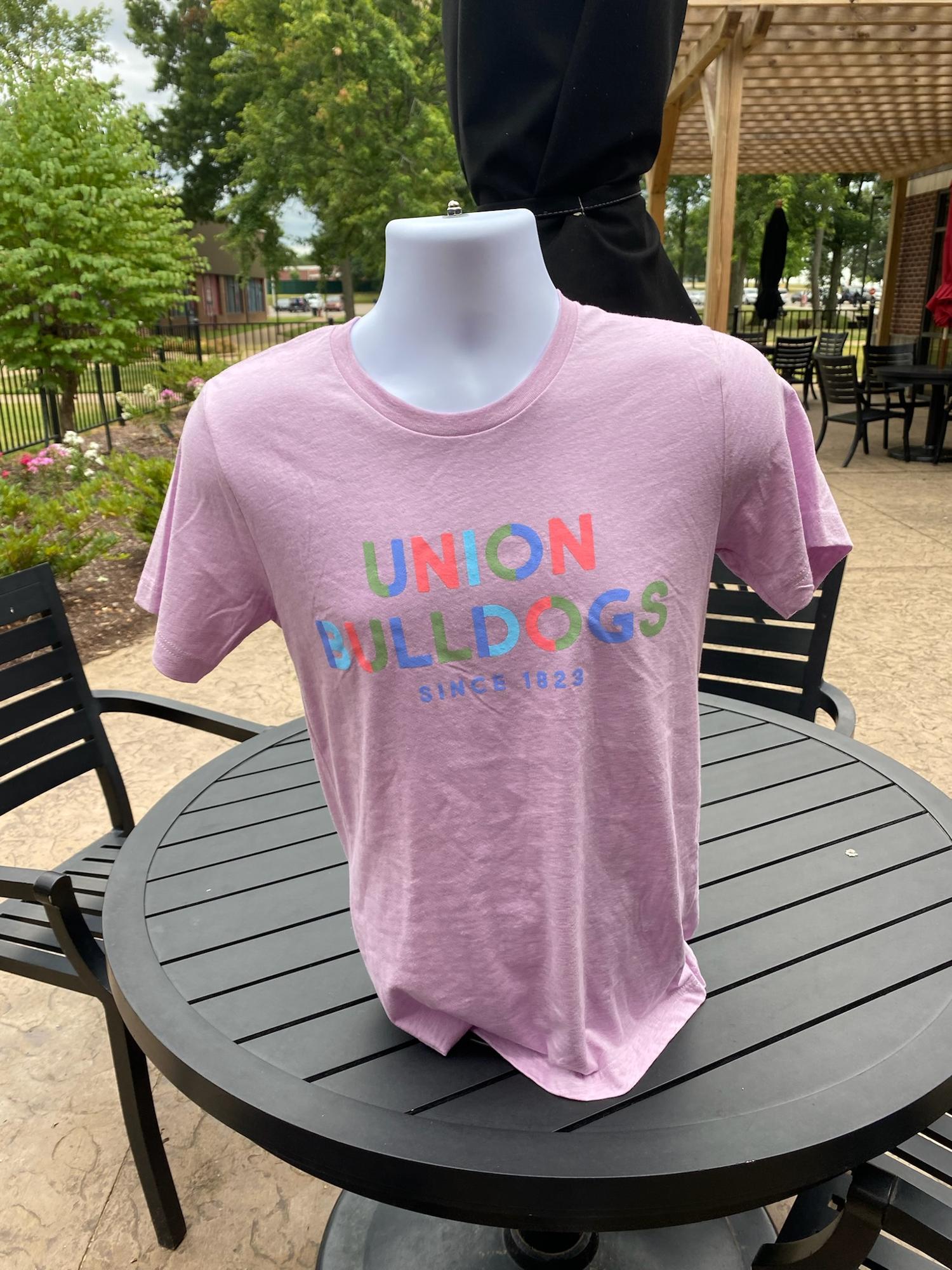 image of: Union Bulldogs Rainbow Letters Boyfriend Favorite Short Sleeve Tee