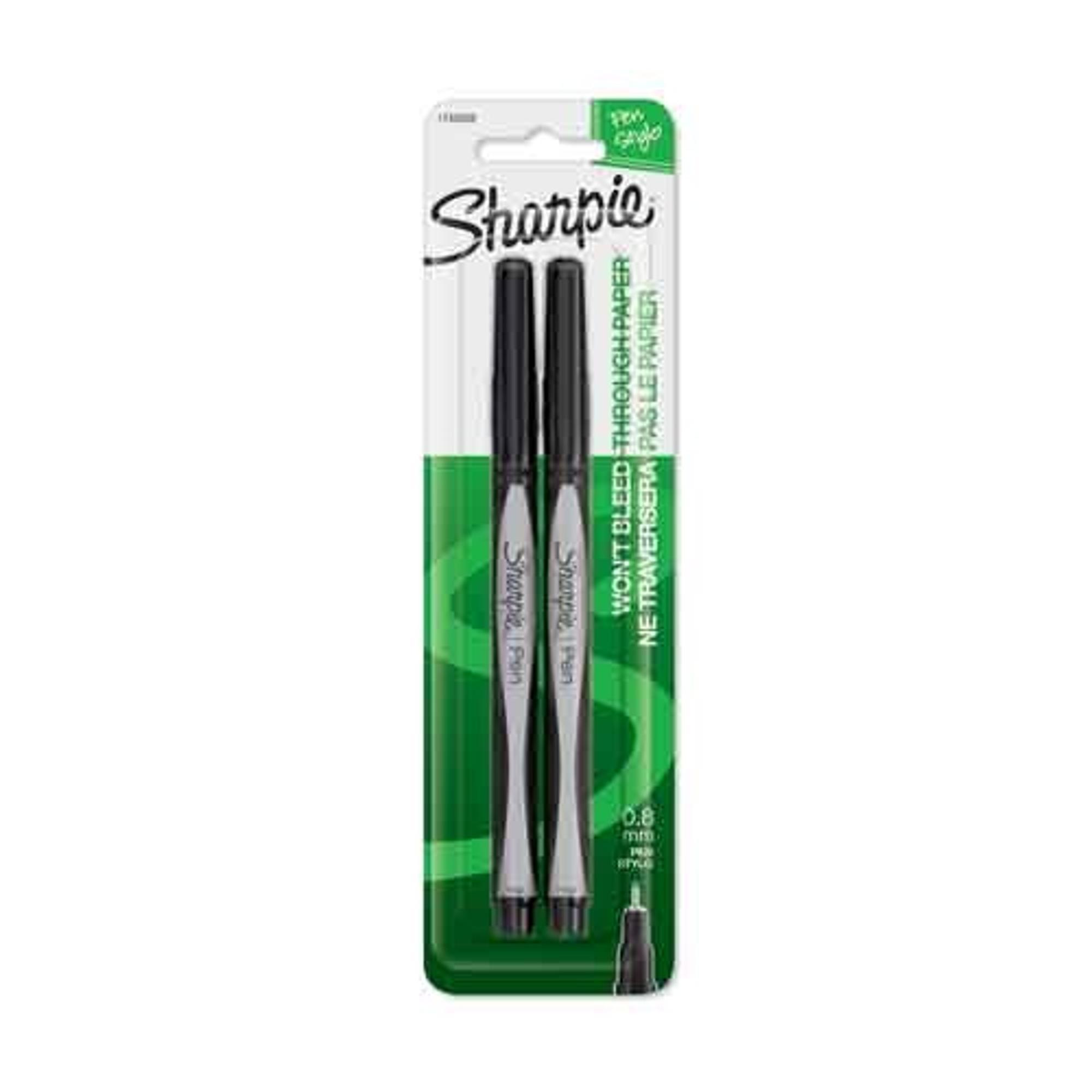 image of: PEN SHARPIE FINE 2 PK BLACK