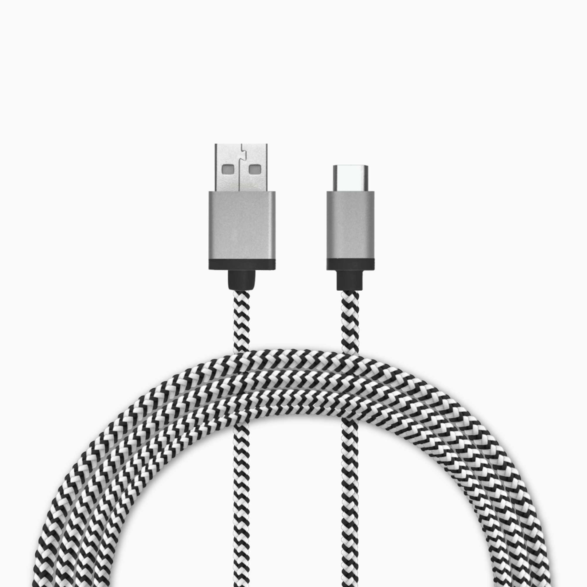 Product image 1 of 1 for LBT Premium Braided USB Cable Black/White 4Ft USB-A to USB-C