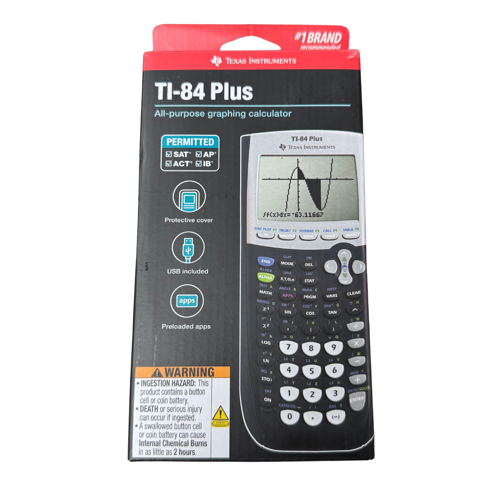 Cover image for TI 84 Plus Graphing Calculator Black