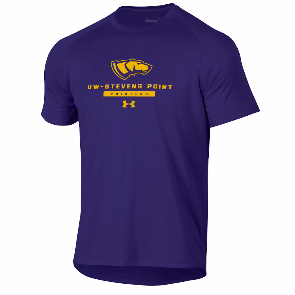 Product image 1 of 1 for University of Wisconsin Stevens Point Tech Basic Short Sleeve Tee, Purple