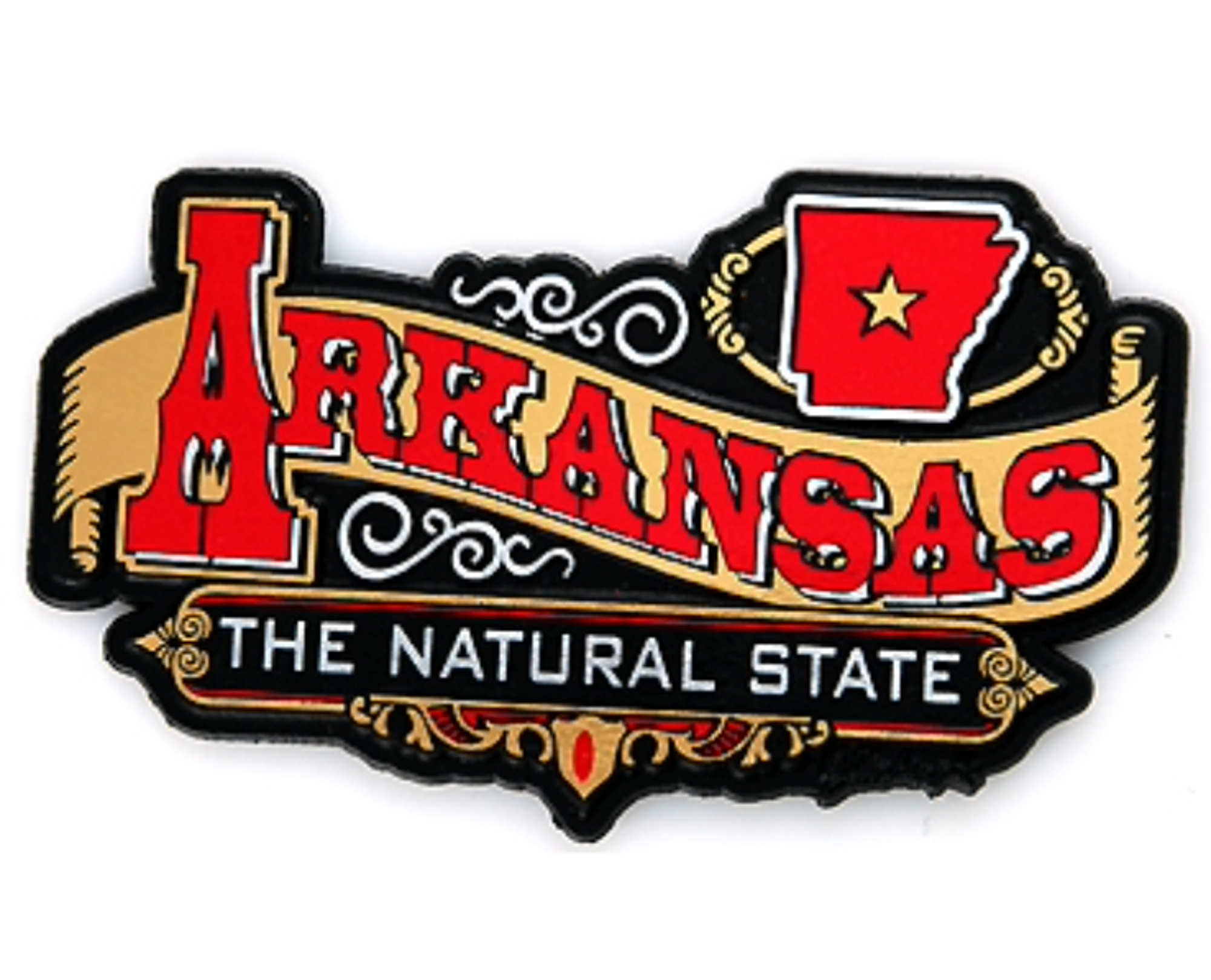 image of: Arkansas The Natural State Banner Magnet