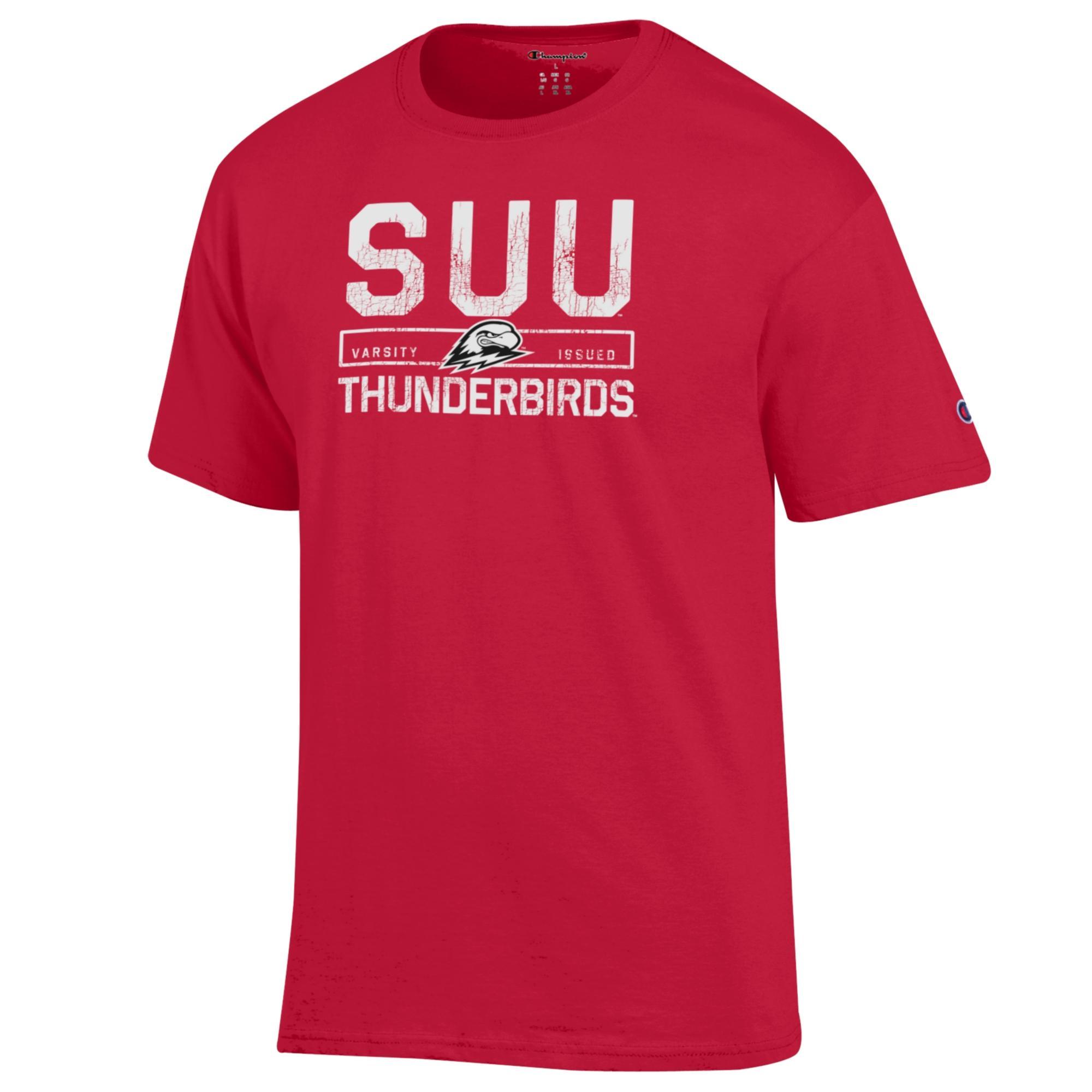 image of: CHAMPION TEE S/S RED SUU VARSITY ISSUED