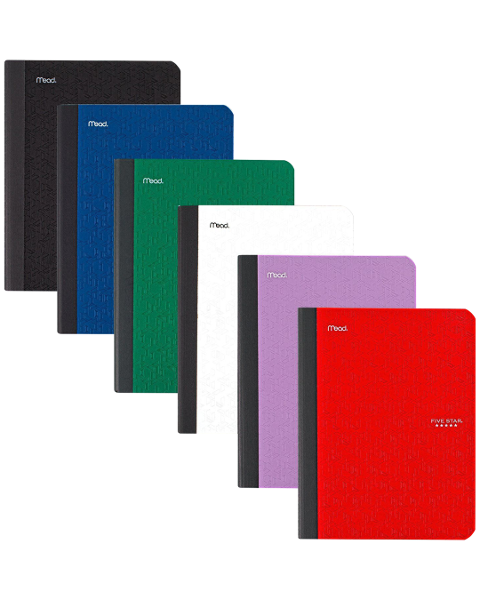 Five Star College Ruled Composition Notebook, 80 Sheets, Assorted Colors; $12.98