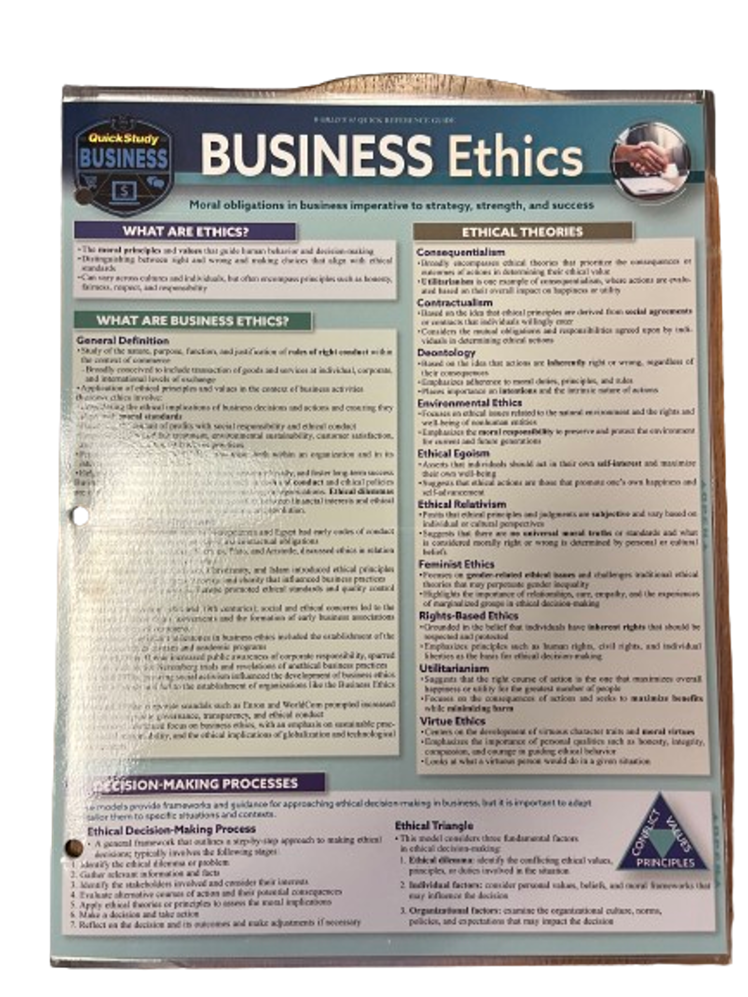 Cover image for BUSINESS ETHICS LAMINATED STUDY GUIDE
