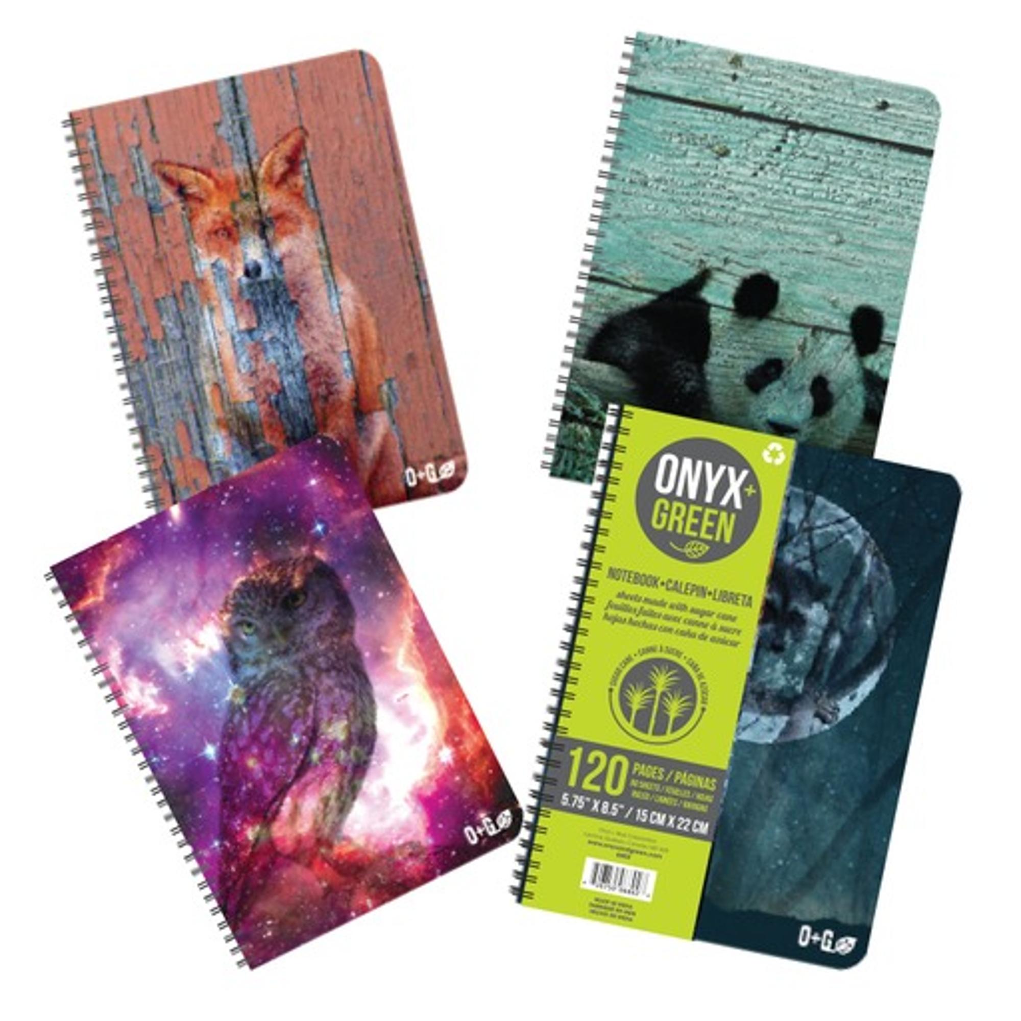 Product image 1 of 1 for notebook, 5.75"x8.5", 60 ruled sheets, sugar cane paper, asstd prints