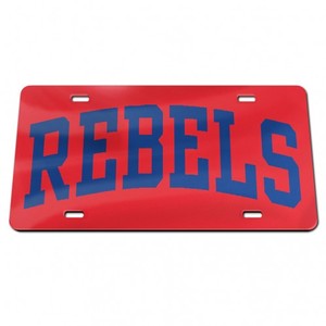image of: Arched Rebels Red Acrylic License Plate