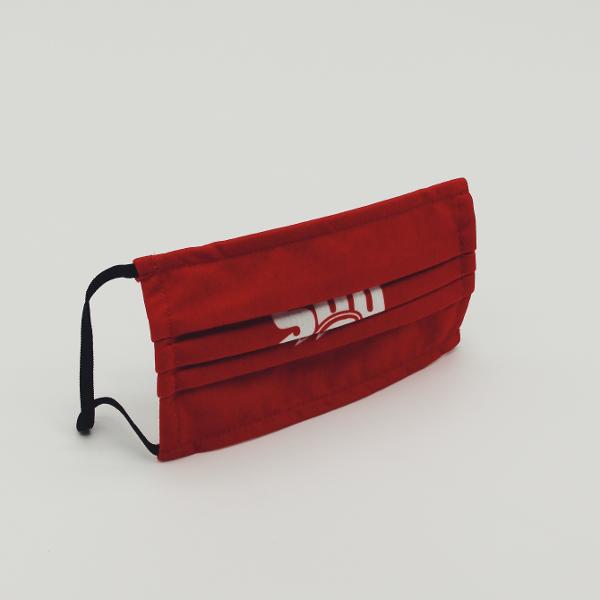 L2 FACEMASK RED W/ WHITE LOGO; $4.99