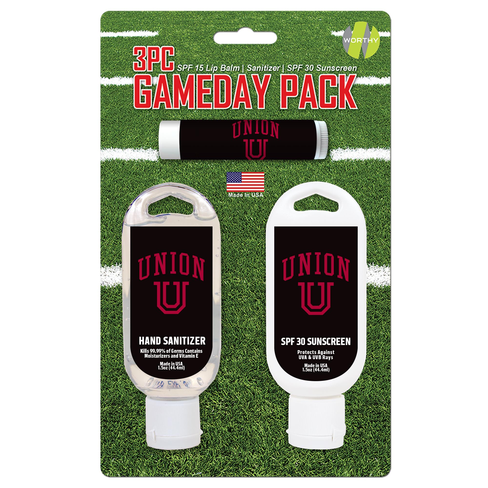 image of: Union 3PC Gameday Pack (Lip Balm, Sanitizer, Sunscreen)