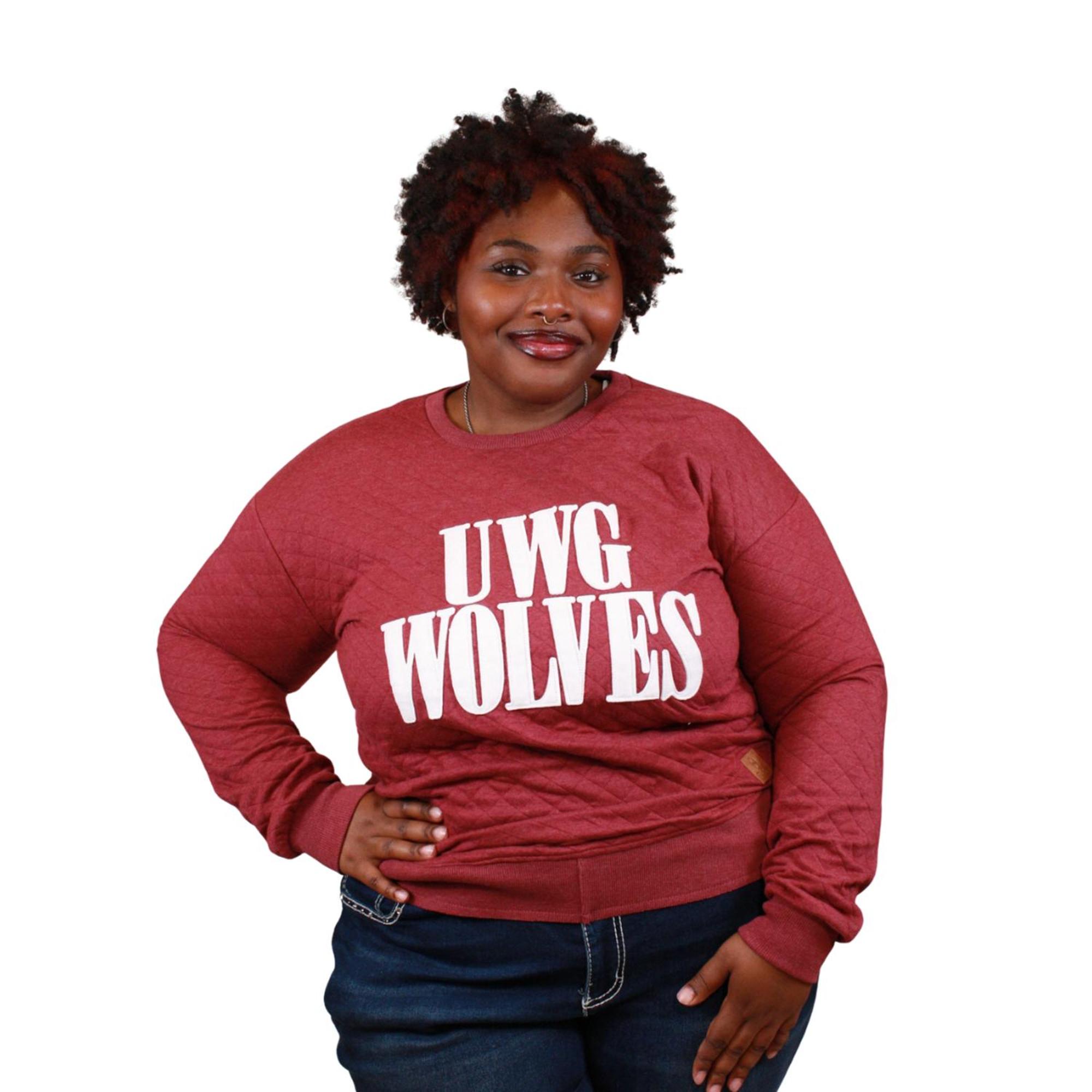 Product image 2 of 2 for WEST GA TEXT "PASADENA" QUILTED CREWNECK