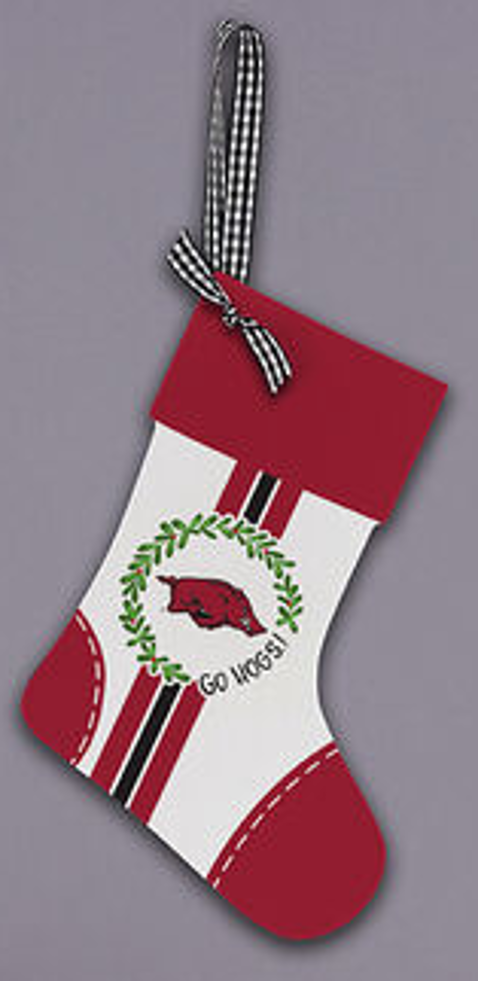 image of: Arkansas Razorbacks Go Hogs Wooden Stocking Ornament