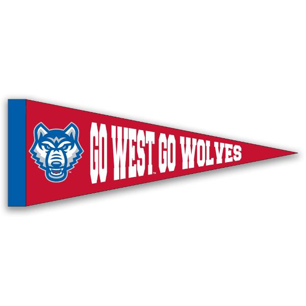 WOLF LOGO GO WEST HARD FELT PENNANT; $15.99