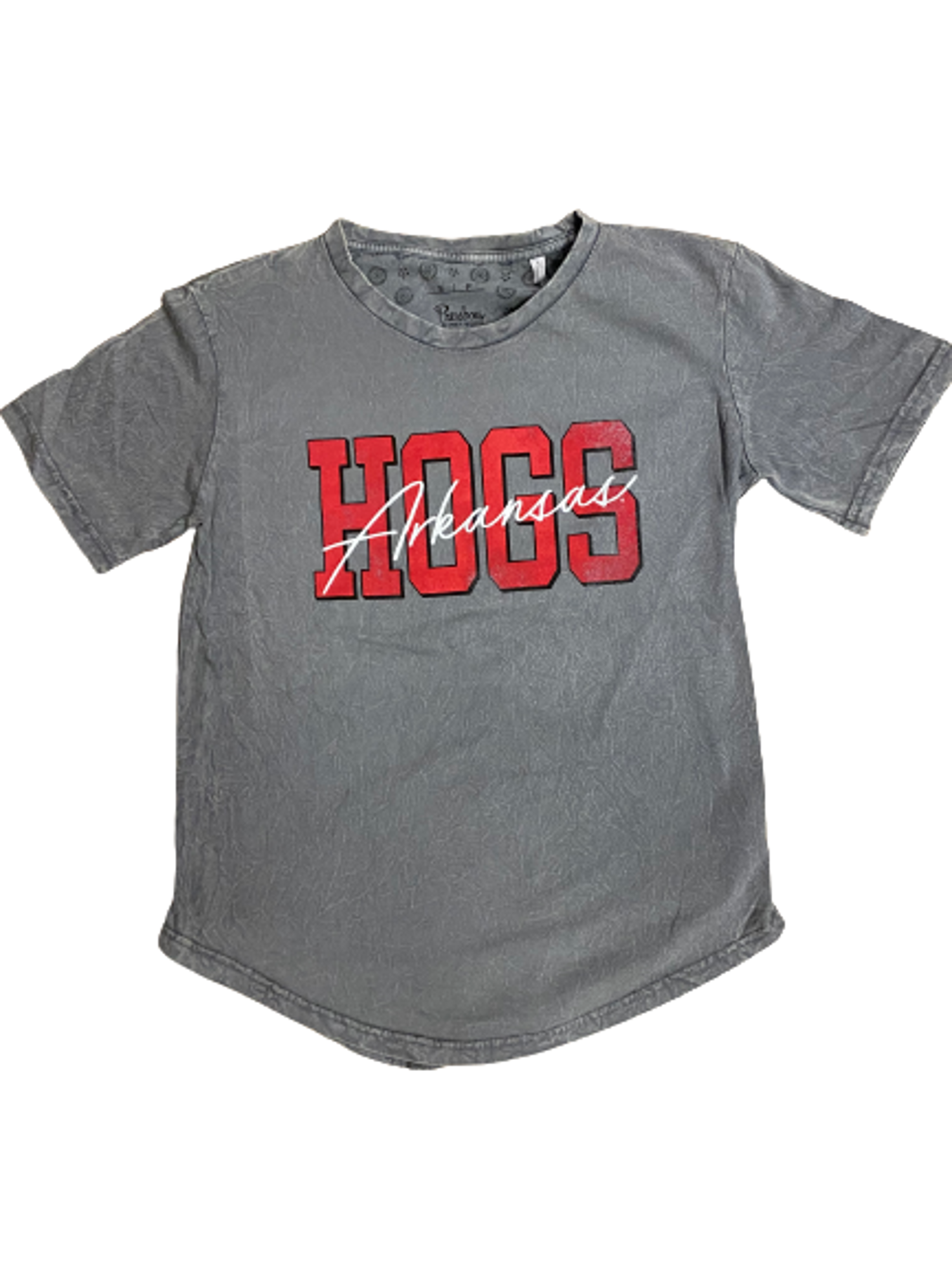 image of: Arkansas Razorbacks Women's Everest Short Sleeve Oversized Mineral Wash Top