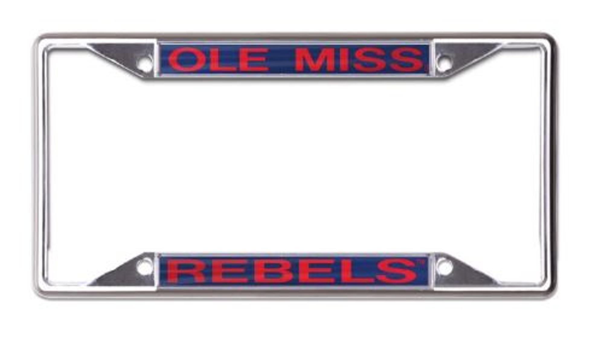 image of: Ole Miss Rebels Navy License Plate Frame Indented