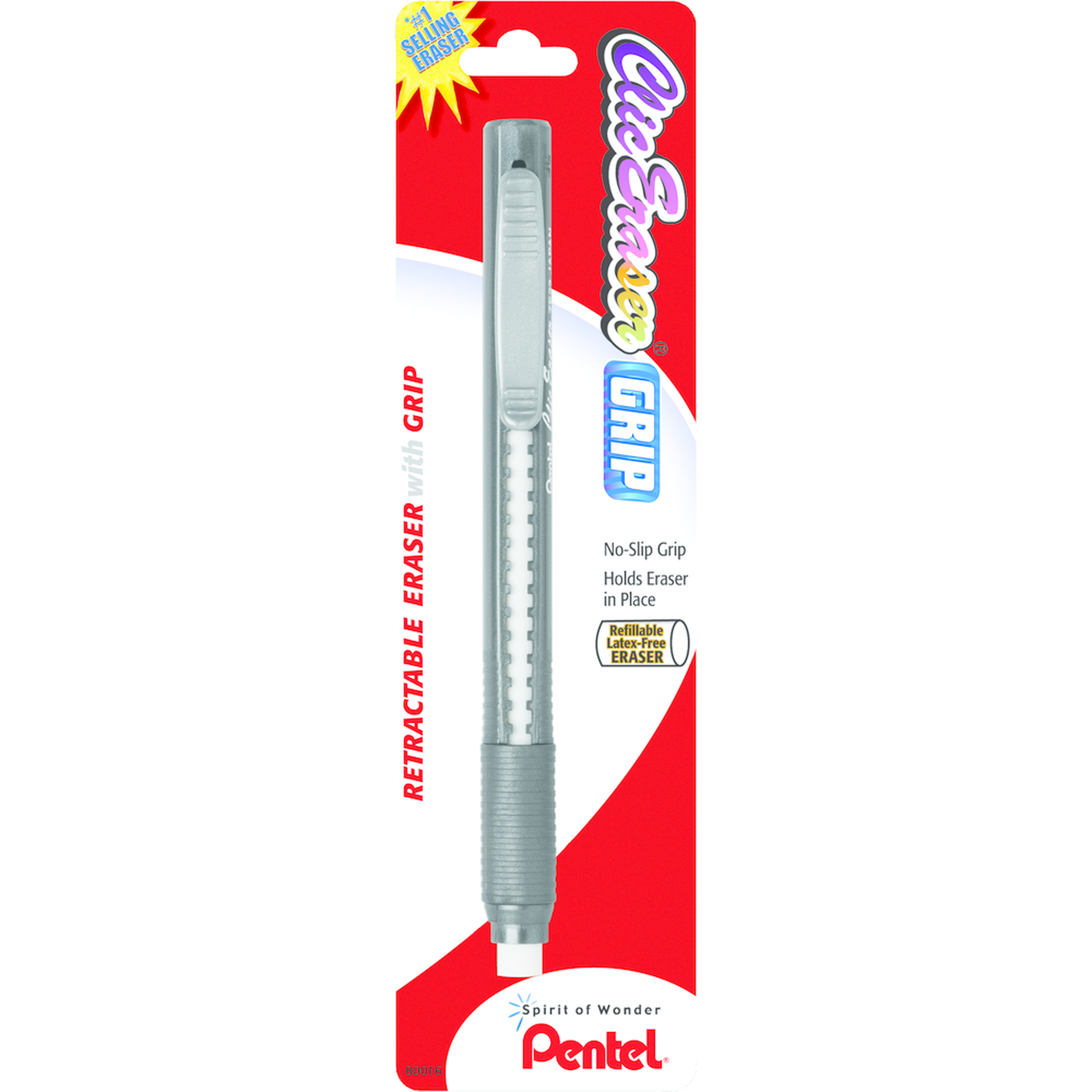 image of: Pentel Clic GRIP Eraser - Asst 5in 1Pk BP