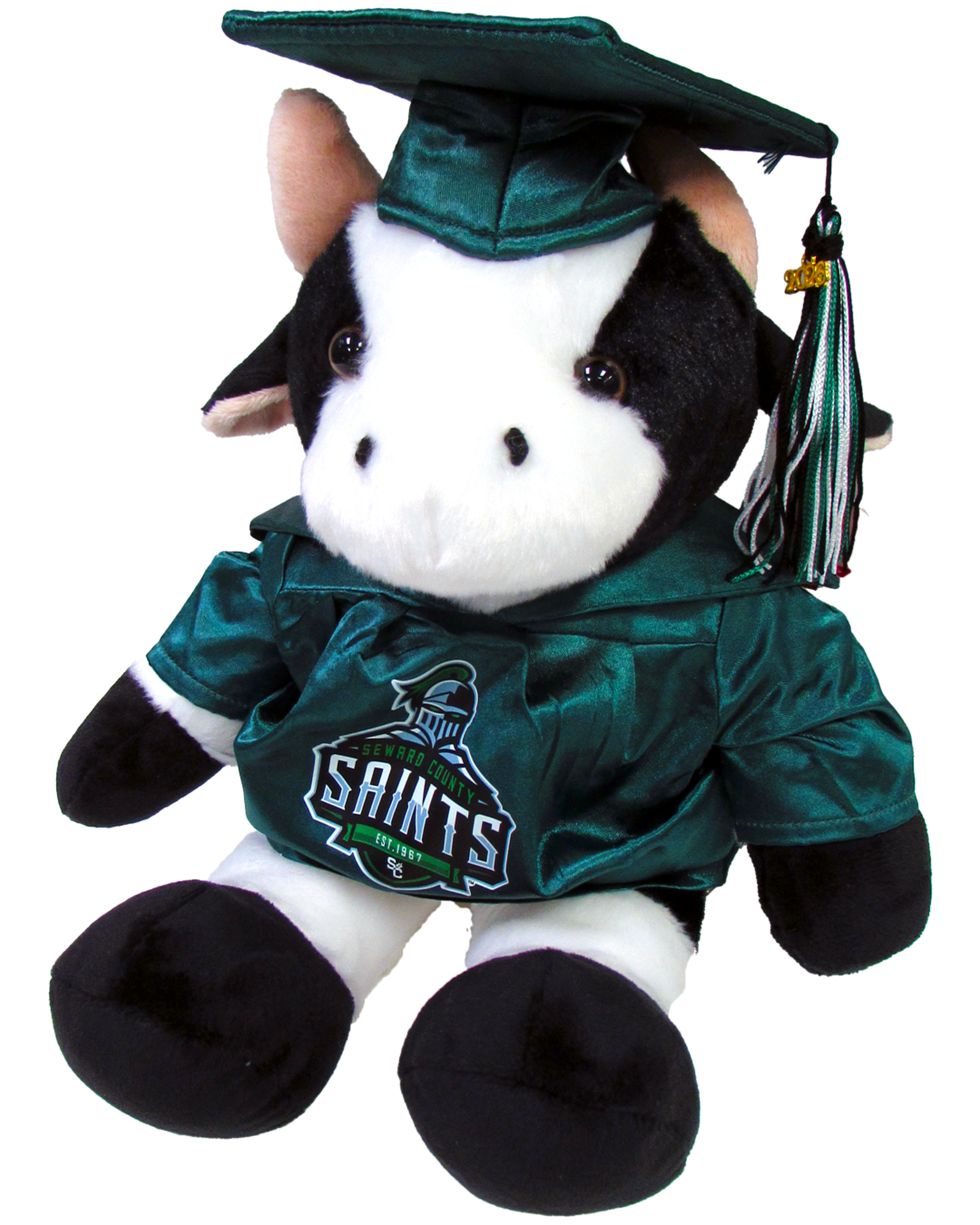 Product image 2 of 2 for Graduation Cow Green Cap & Gown 11"