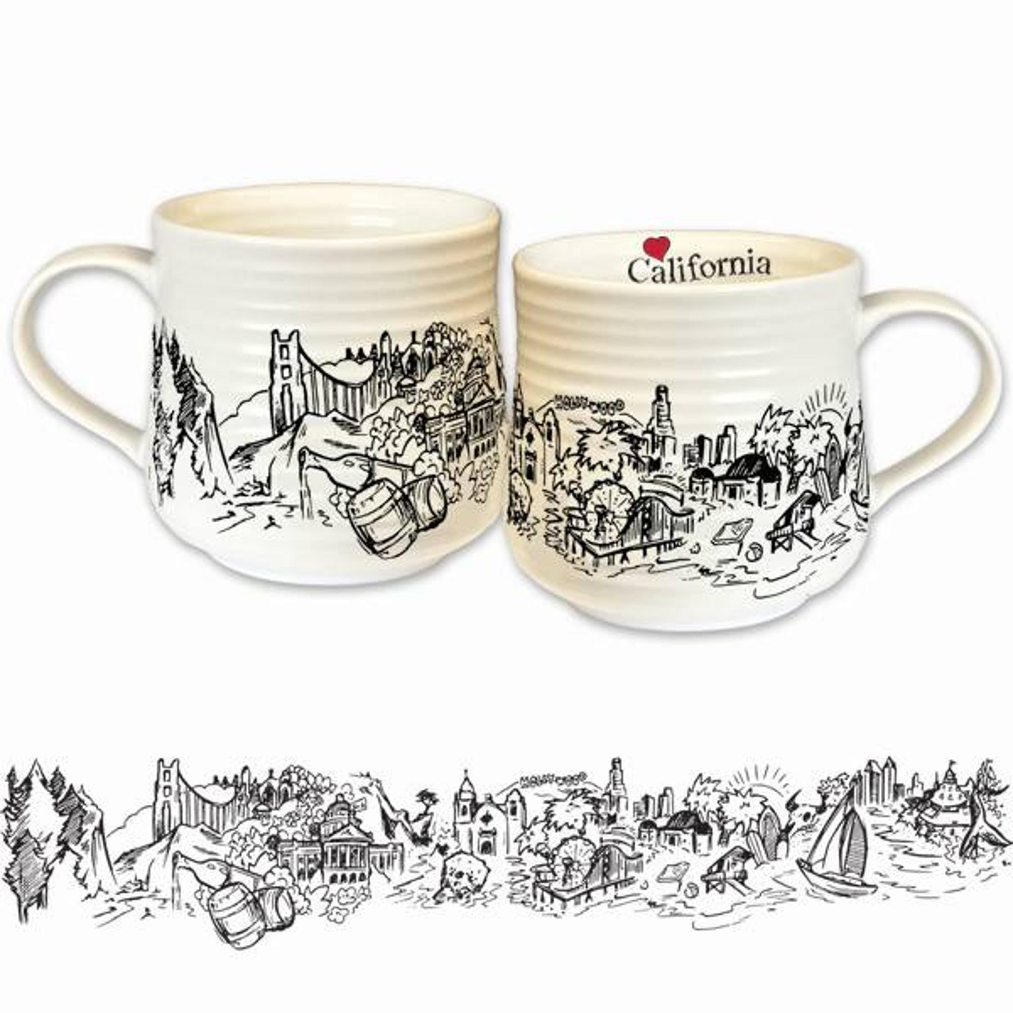image of: Heart in California 16oz Stoneware Coffee Mug, White