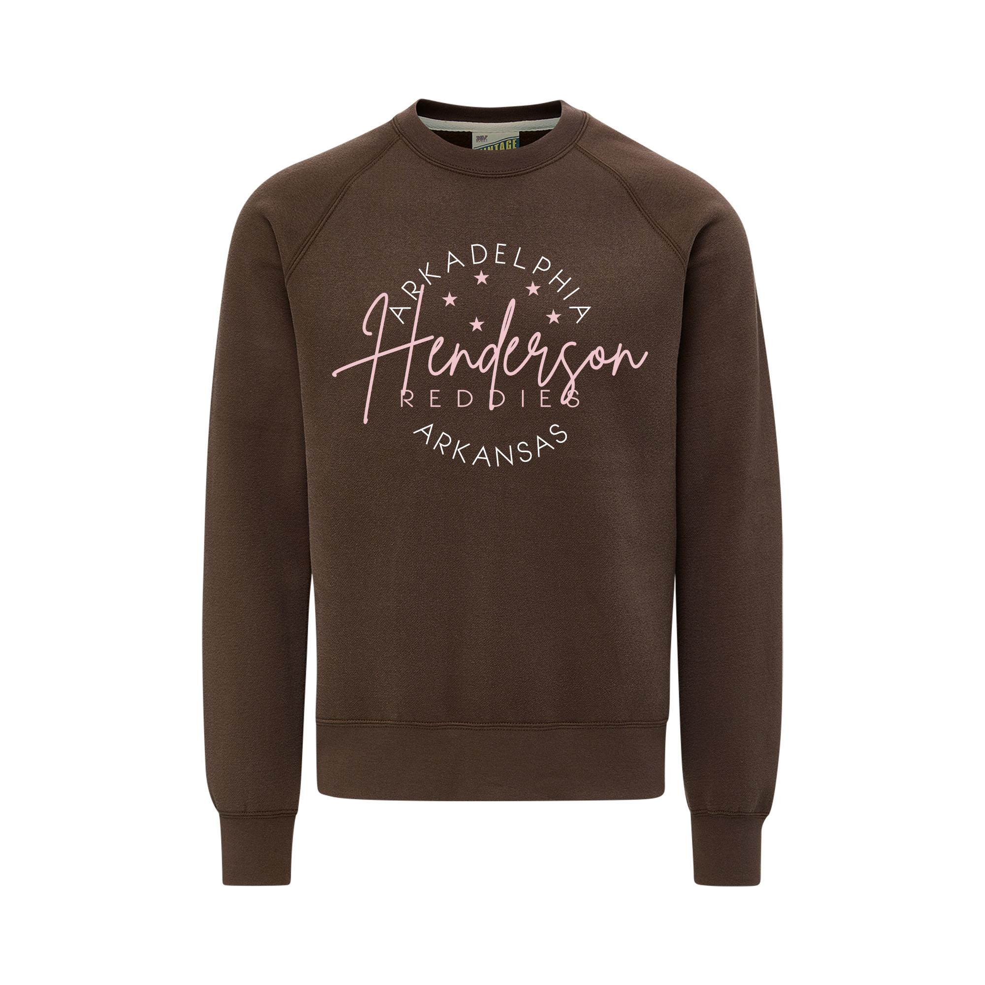 image of: Henderson Reddies Arkadelphia Arkansas Vintage Fleece Raglan