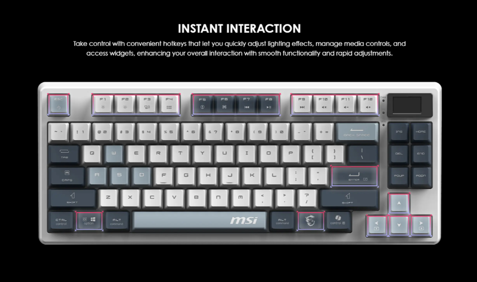 Product image 4 of 5 for MSI FORGE GK600 TKL Tri-Mode Wireless Keyboard