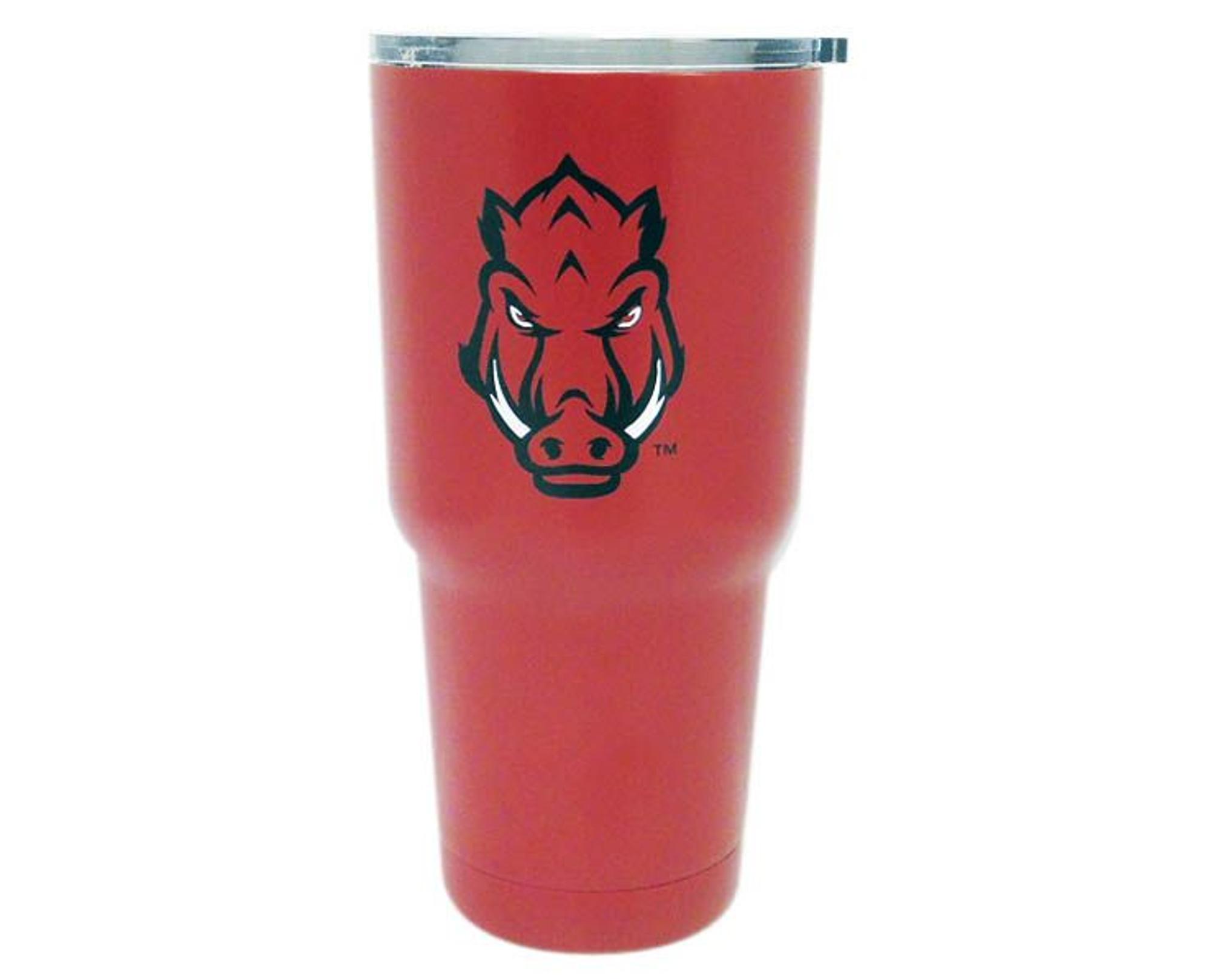 image of: Arkansas Razorbacks Front Facing Hog Stainless Steel Tumbler - Red