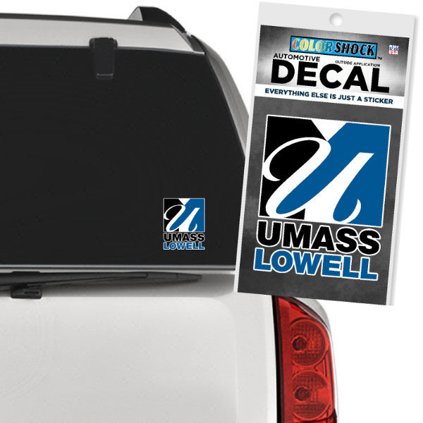 'UMass Lowell' Square Logo Decal; $6.99
