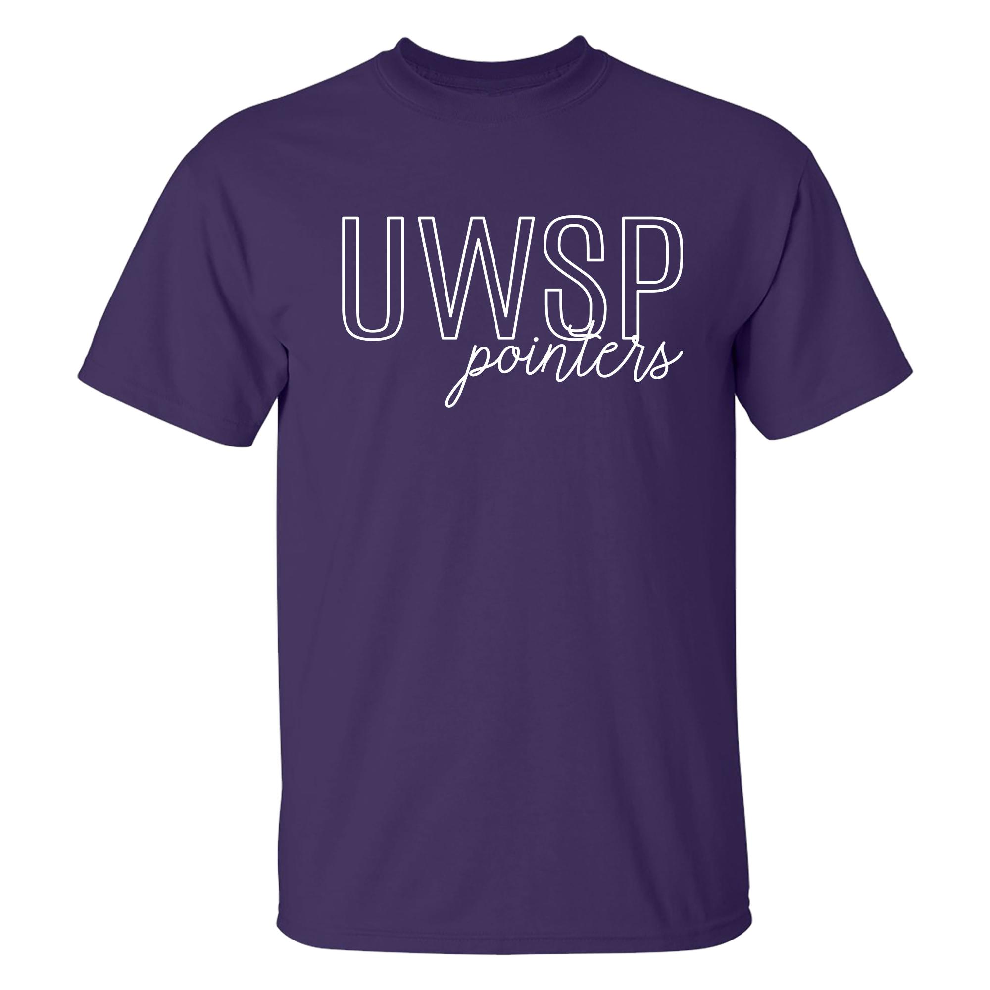 Product image 1 of 1 for UWSP Cotton Short Sleeve Tee, UWSP Pointers Logo, Athletic Purple