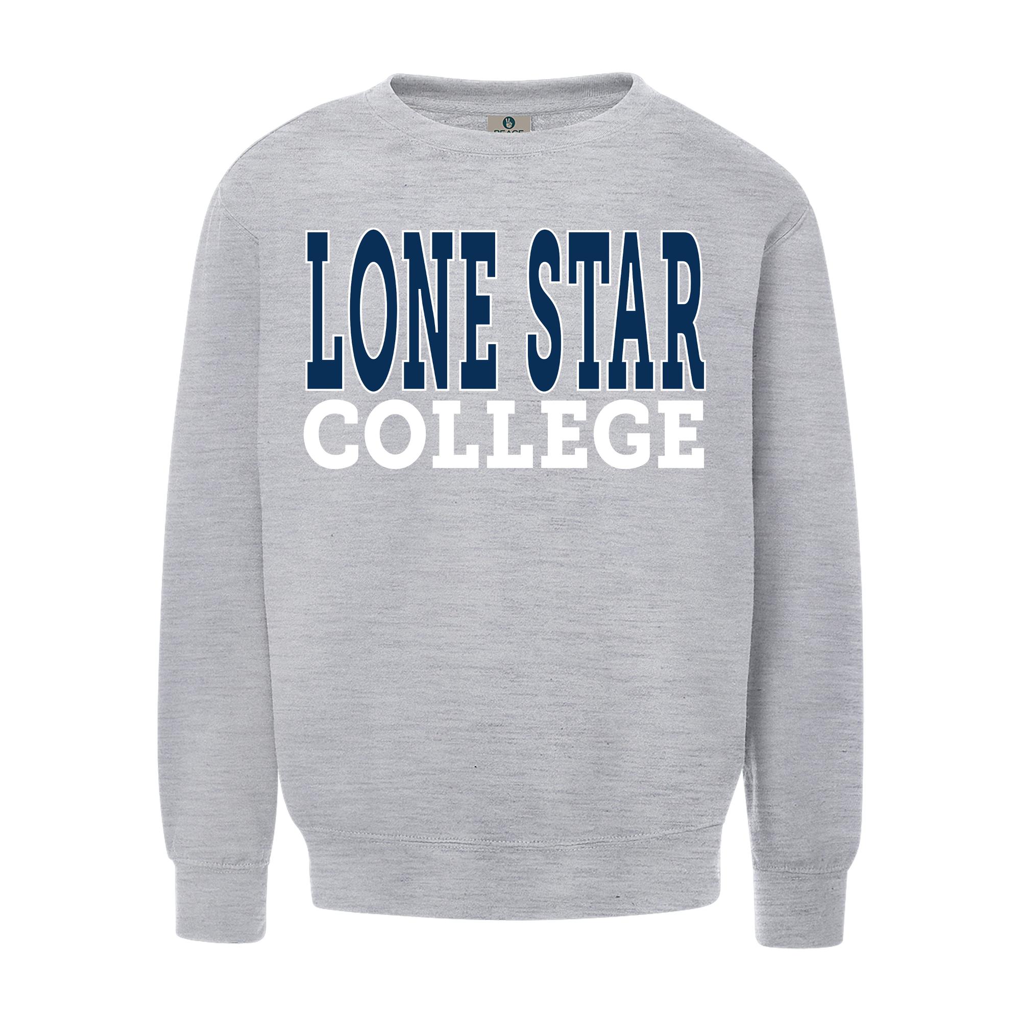 image of: Lone Star College Velvet Fleece Crew Sweatshirt, Heather Gray
