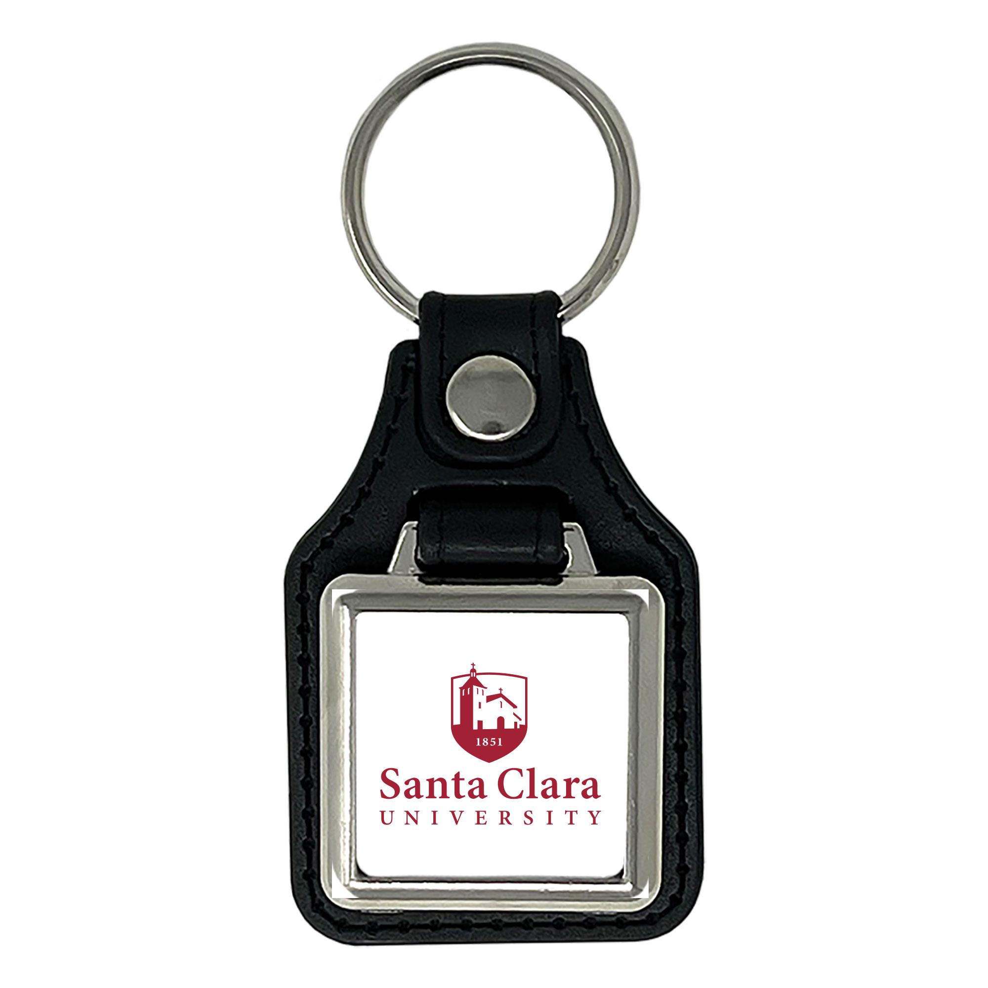 image of: Santa Clara University Square Leather Key Fob
