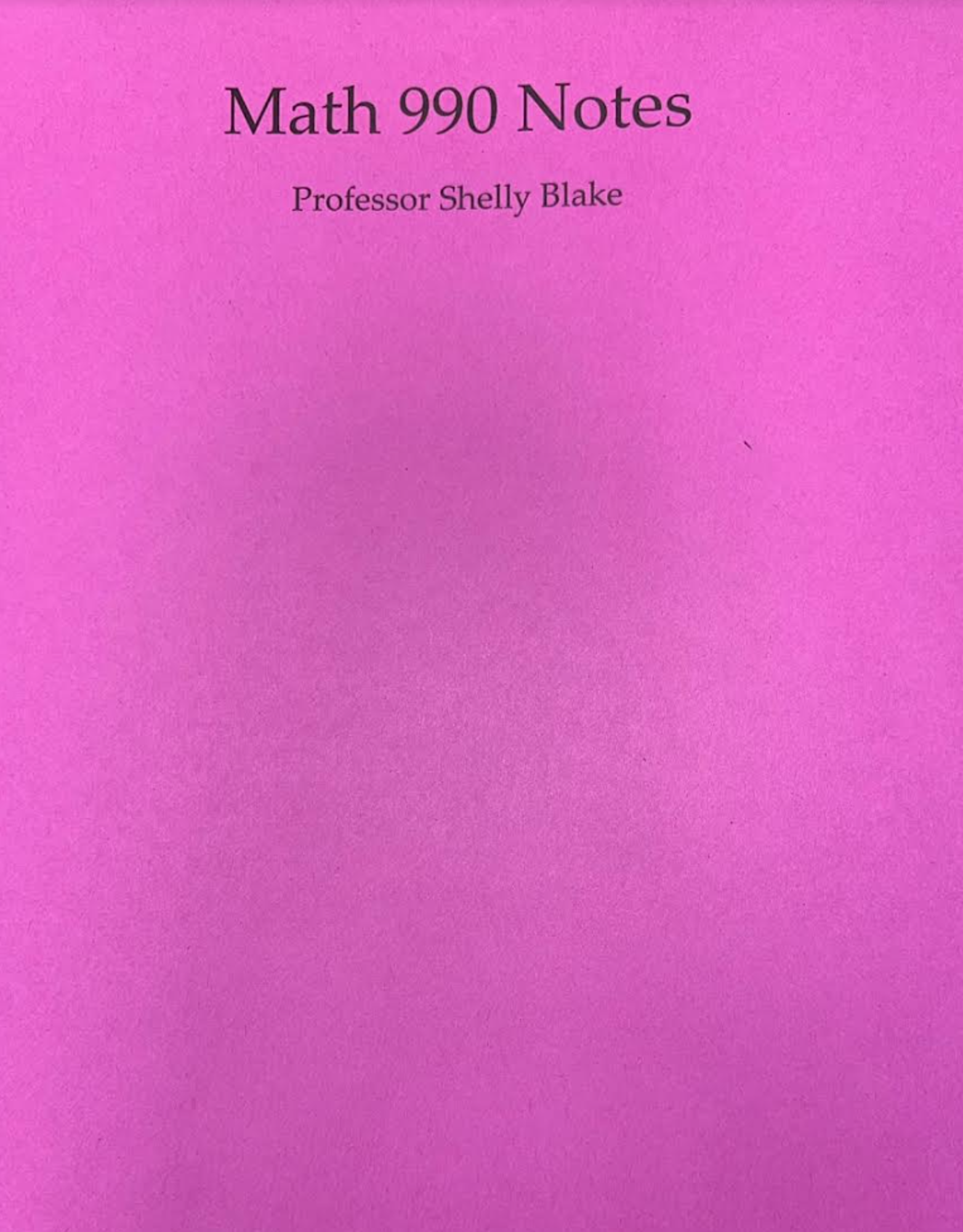 Cover image for MATH 0990 NOTES - BLAKE