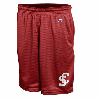 image of: Santa Clara University Champion Wordmark 8.5in Mesh Short, Cardinal Red