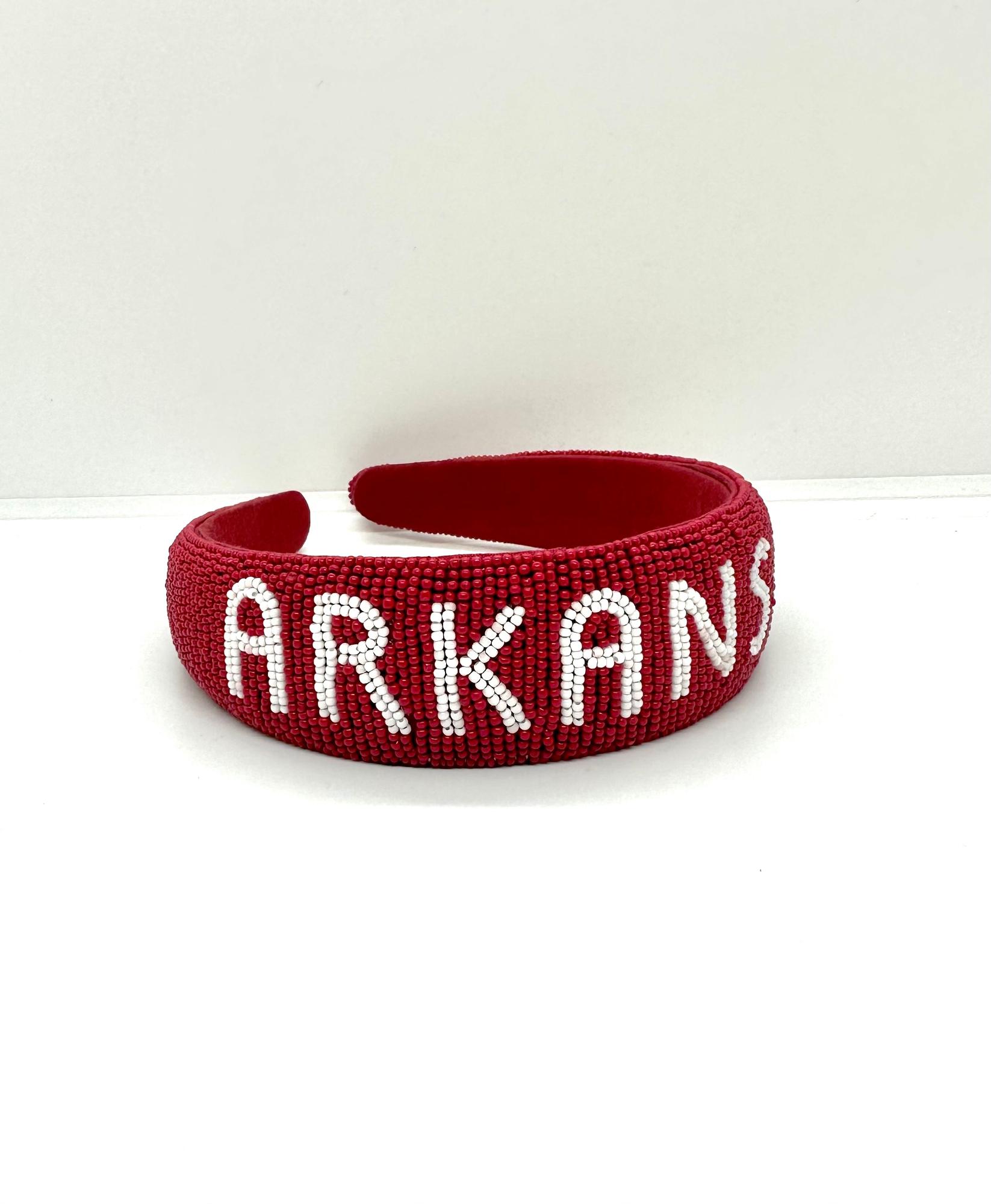 image of: Arkansas Razorbacks Emerson Street Hand-beaded ARKANSAS Headband