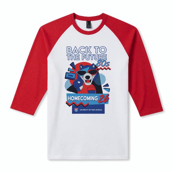 HOMECOMING 2026 RAGLAN TEE; $19.99