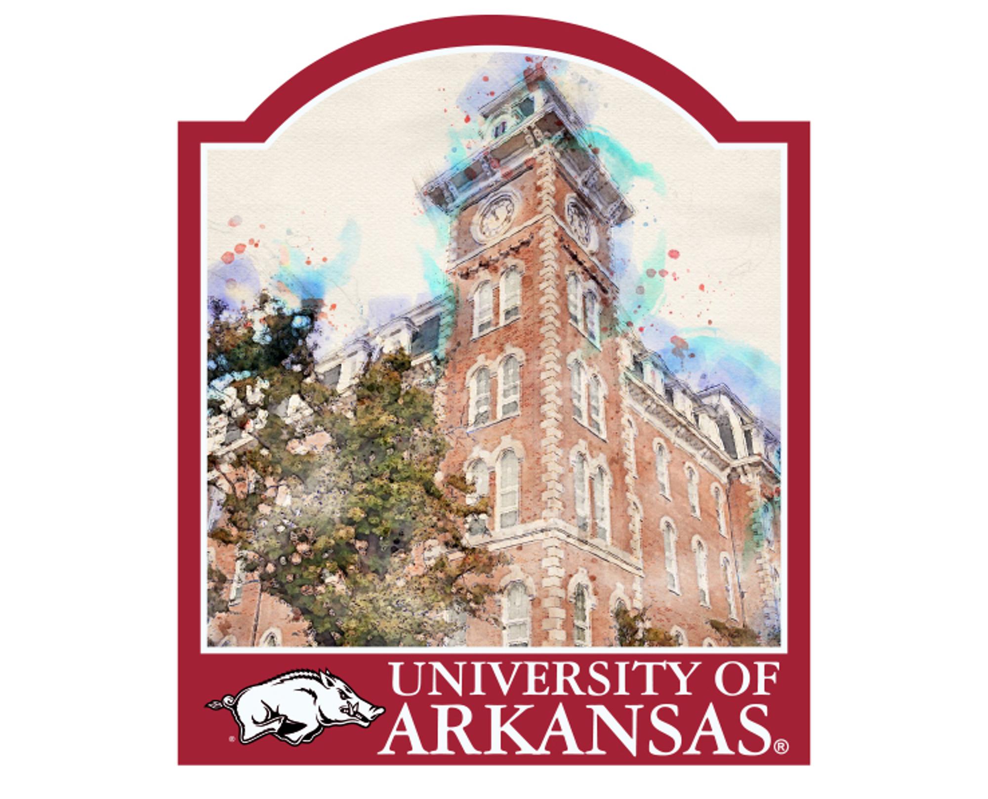 Product image 1 of 1 for Arkansas Razorback Magnet Artwood Watercolor Old Main