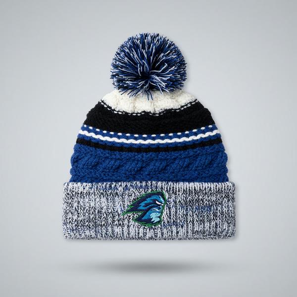 BEANIE Pom Pom Team True Royal/Black/White; $27.99