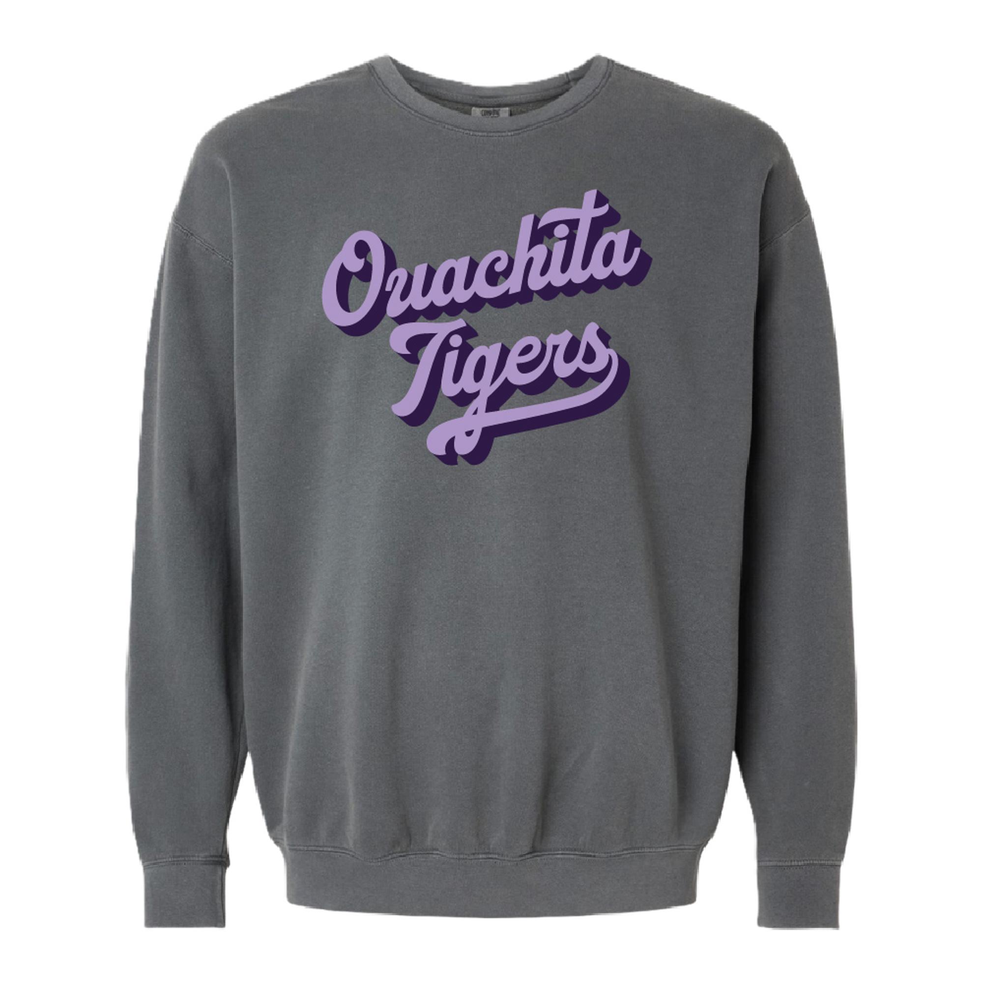 Product image 2 of 2 for Ouachita Tigers Stacked Shadowed Script Crew Neck Sweatshirt