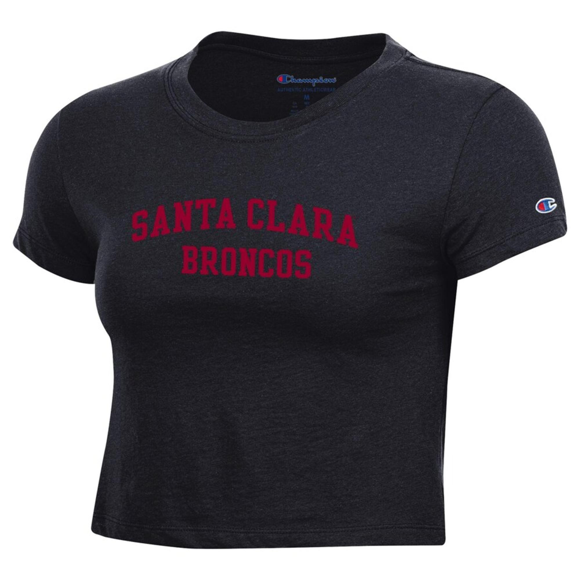 image of: Santa Clara University Champion Women's Short Sleeve Baby Tee, Black