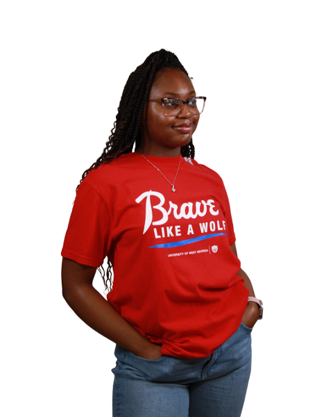 BRAVE LIKE A WOLF LOGO COMFORT COLOR T-SHIRT; $24.99