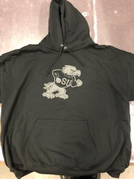 CHAMPION HOOD BLACK FIGHTING BIRD; $49.99