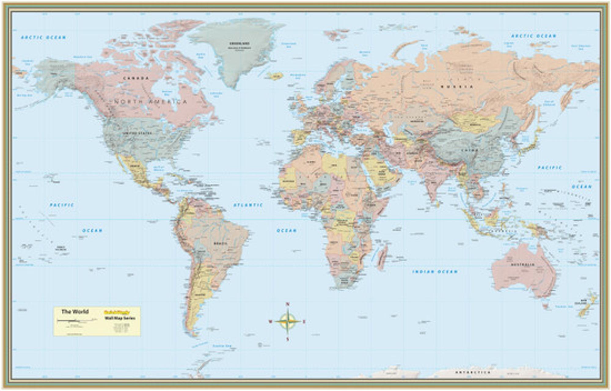 Cover image for WORLD MAP LAMINATED POSTER (50"X32")