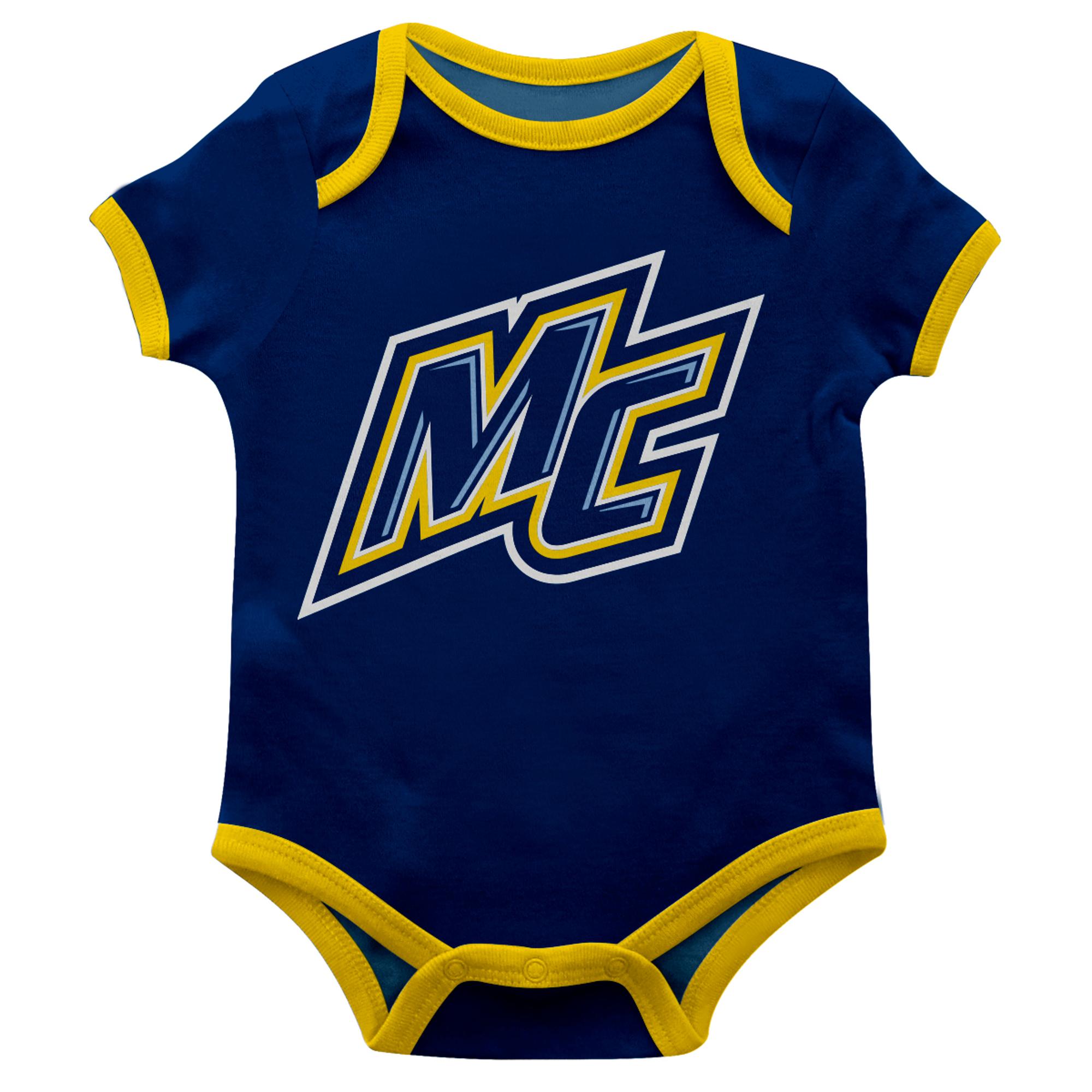 Navy MC Short Sleeve Baby Onesie
