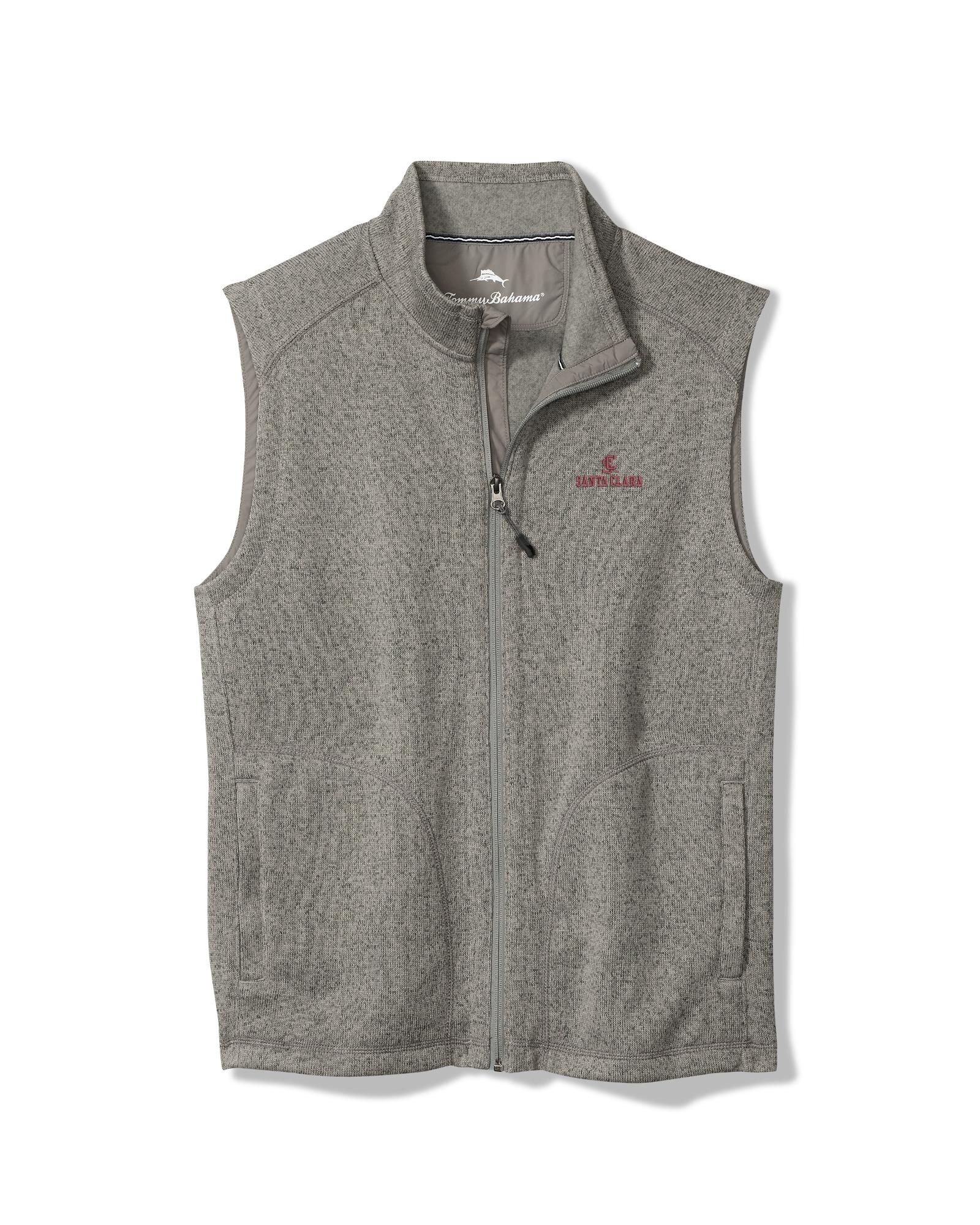 image of: Santa Clara Broncos Tommy Bahama Playoff Full Zip Vest, Ultimate Gray