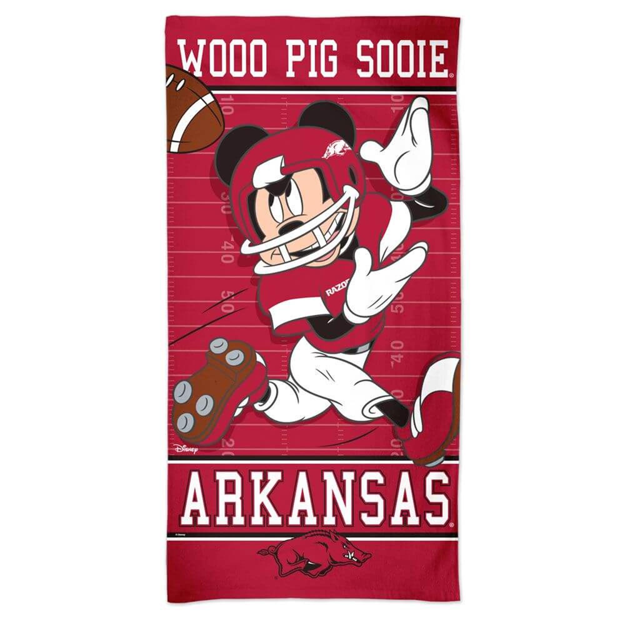 image of: Arkansas Razorbacks Disney Mickey Mouse Beach Towel 30" X 60"