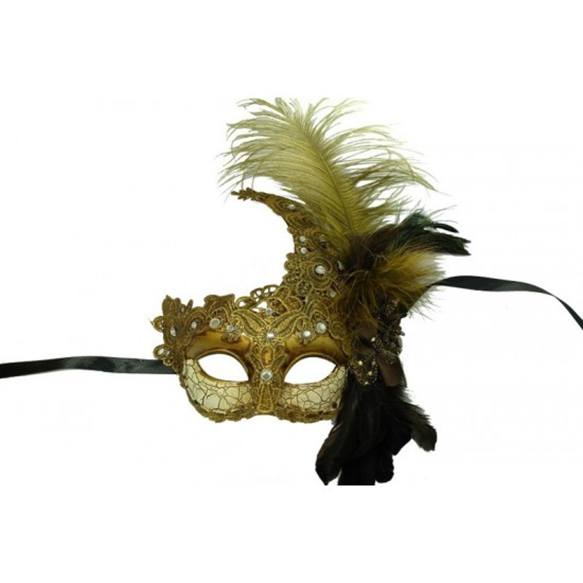 image of: VEN MASK LACE W/FEATHER