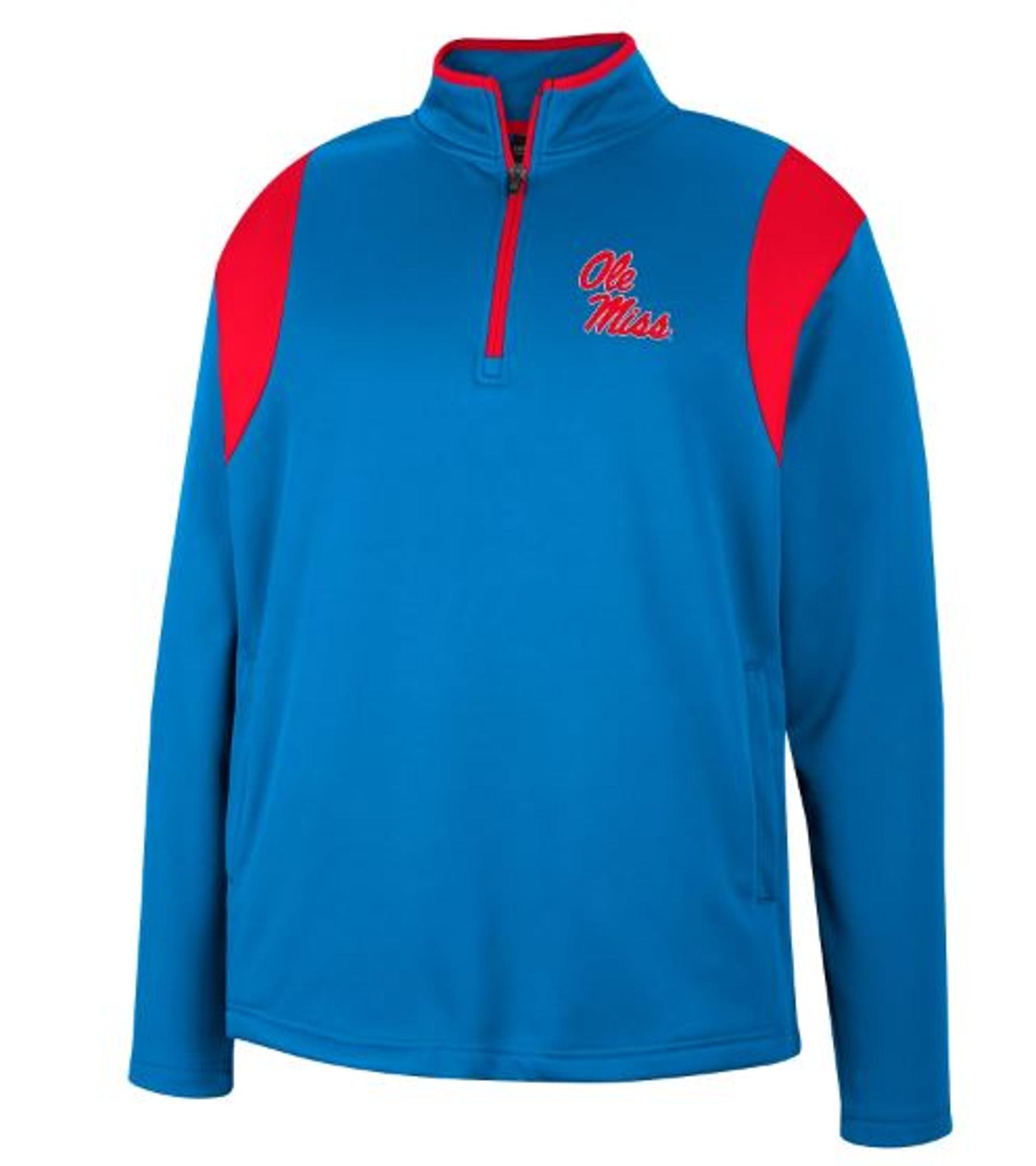 image of: Ole Miss Bubby Poly Fleece 1/4 Zip Powder Blue