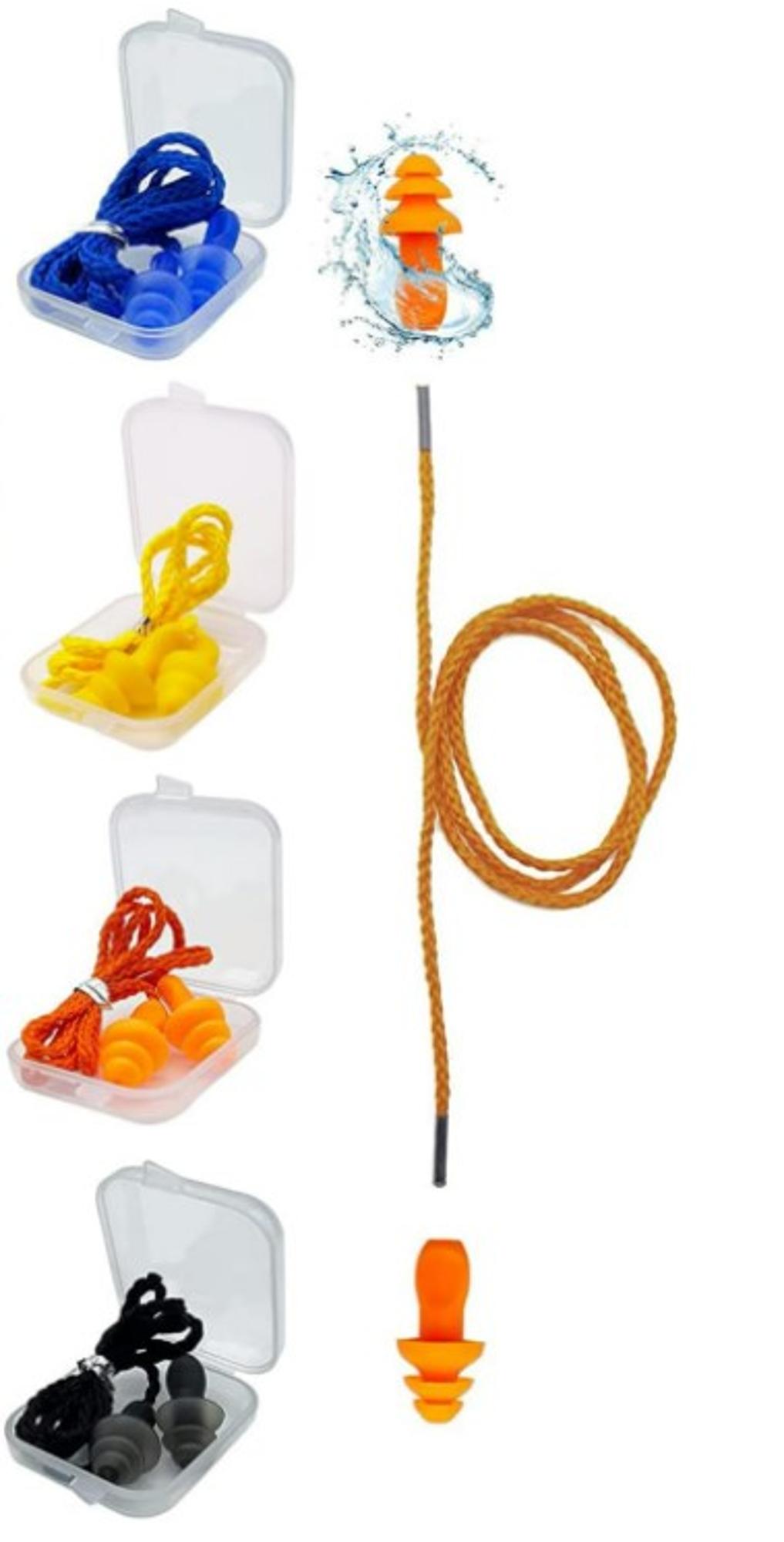 image of: Reusable Silicone Earplugs with Nylon Cord