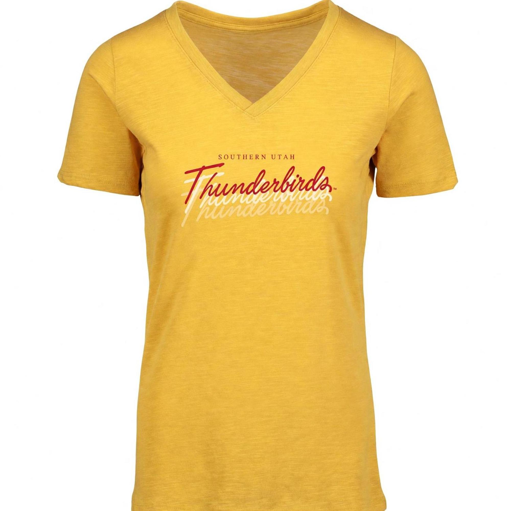 Product image 1 of 1 for MV Sport Thunderbirds V-Neck Slub Tee