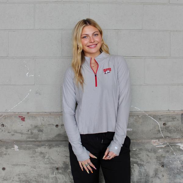 COLOSSEUM WOMENS 1/4 ZIP GRAY SUU/THOR; $46.00