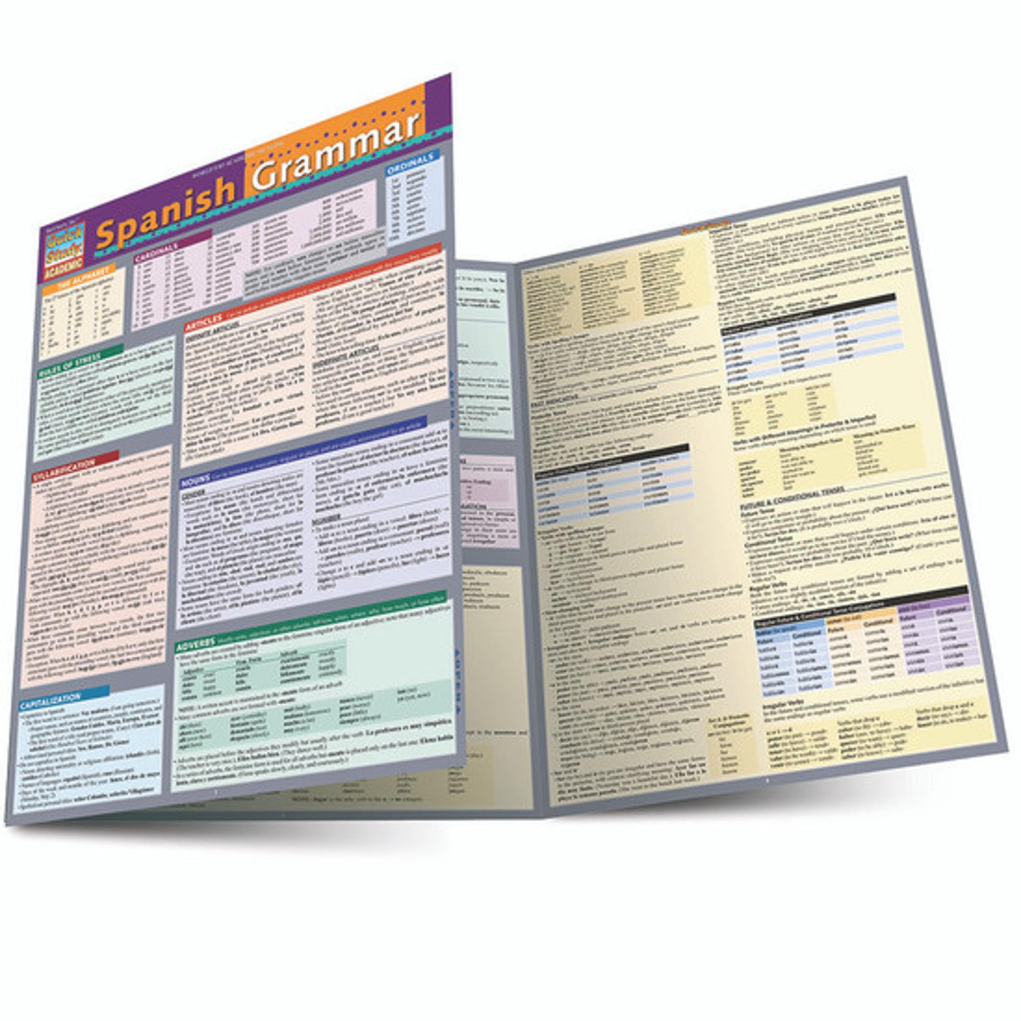 Cover image for SPANISH GRAMMAR LAMINATED STUDY GUIDE