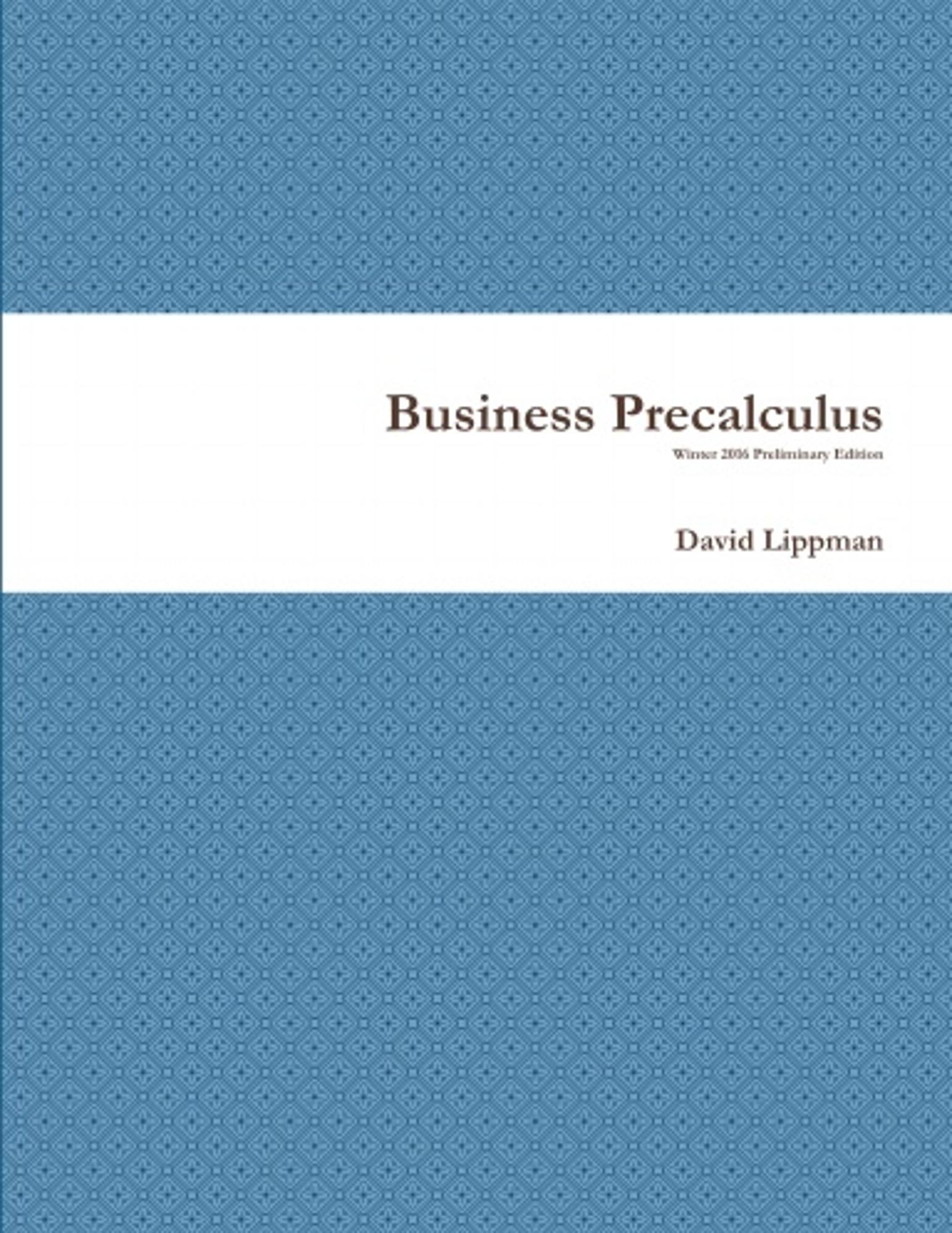 Cover image for Business Precalculus