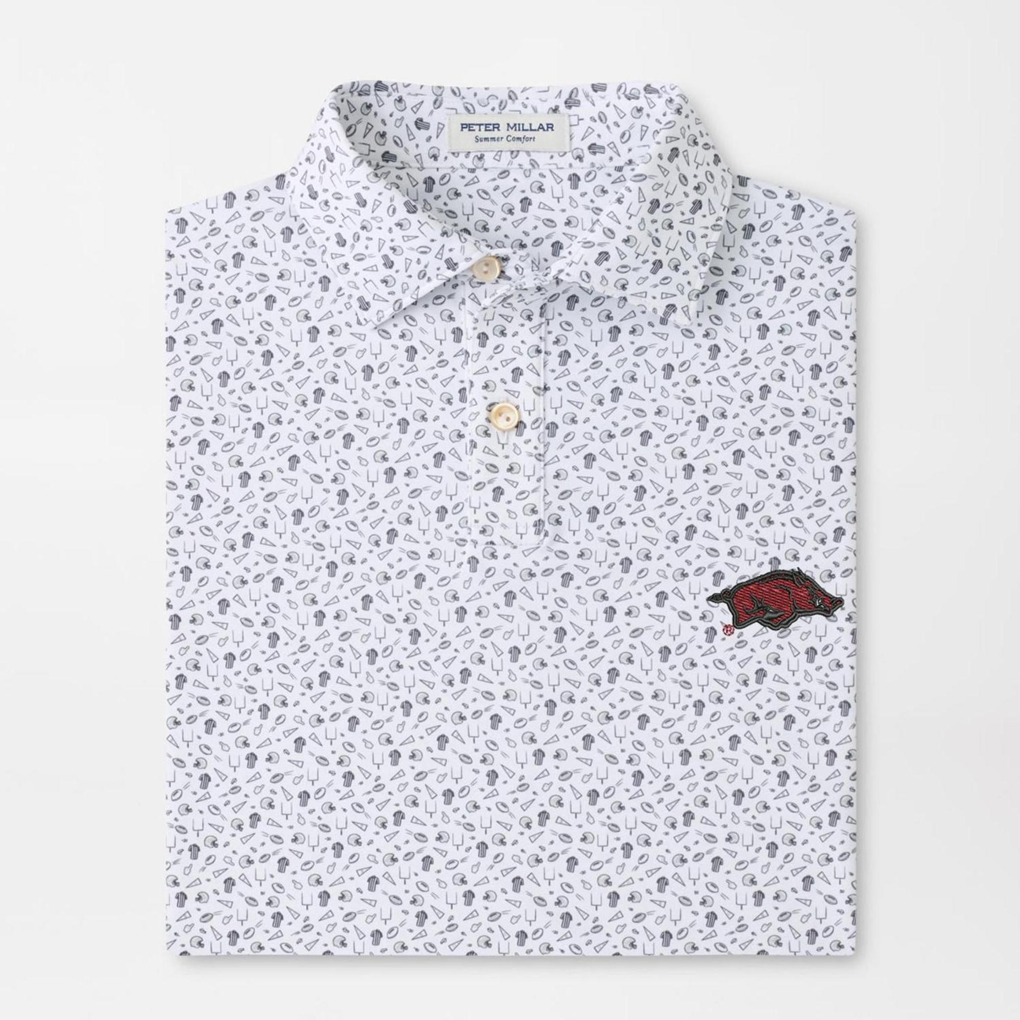 Product image 1 of 1 for Arkansas Razorbacks Peter Millar Youth Kick Off Performance Jersey Polo Running Hog